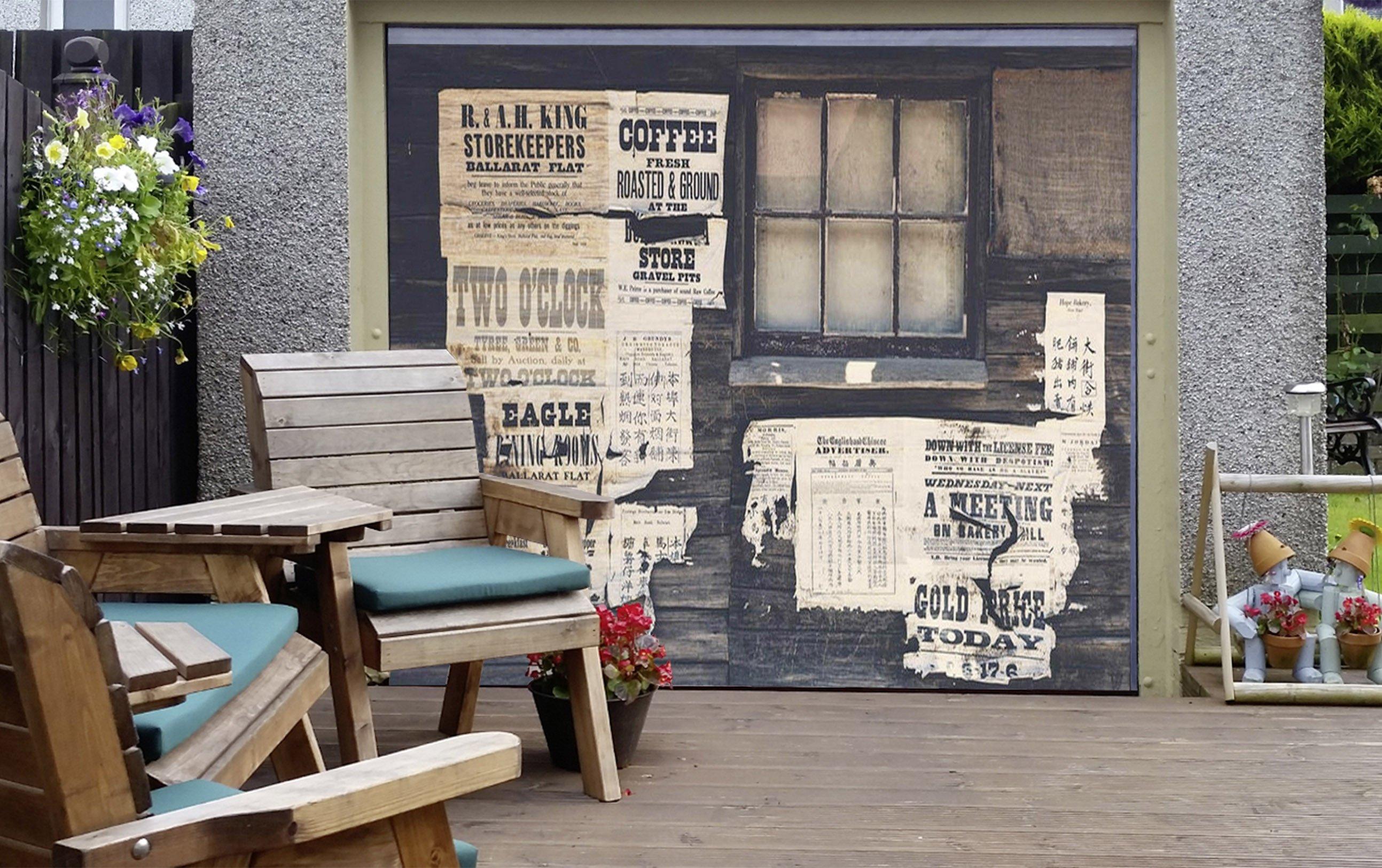 3D Wood Boards Newspaper 53 Garage Door Mural Wallpaper AJ Wallpaper 