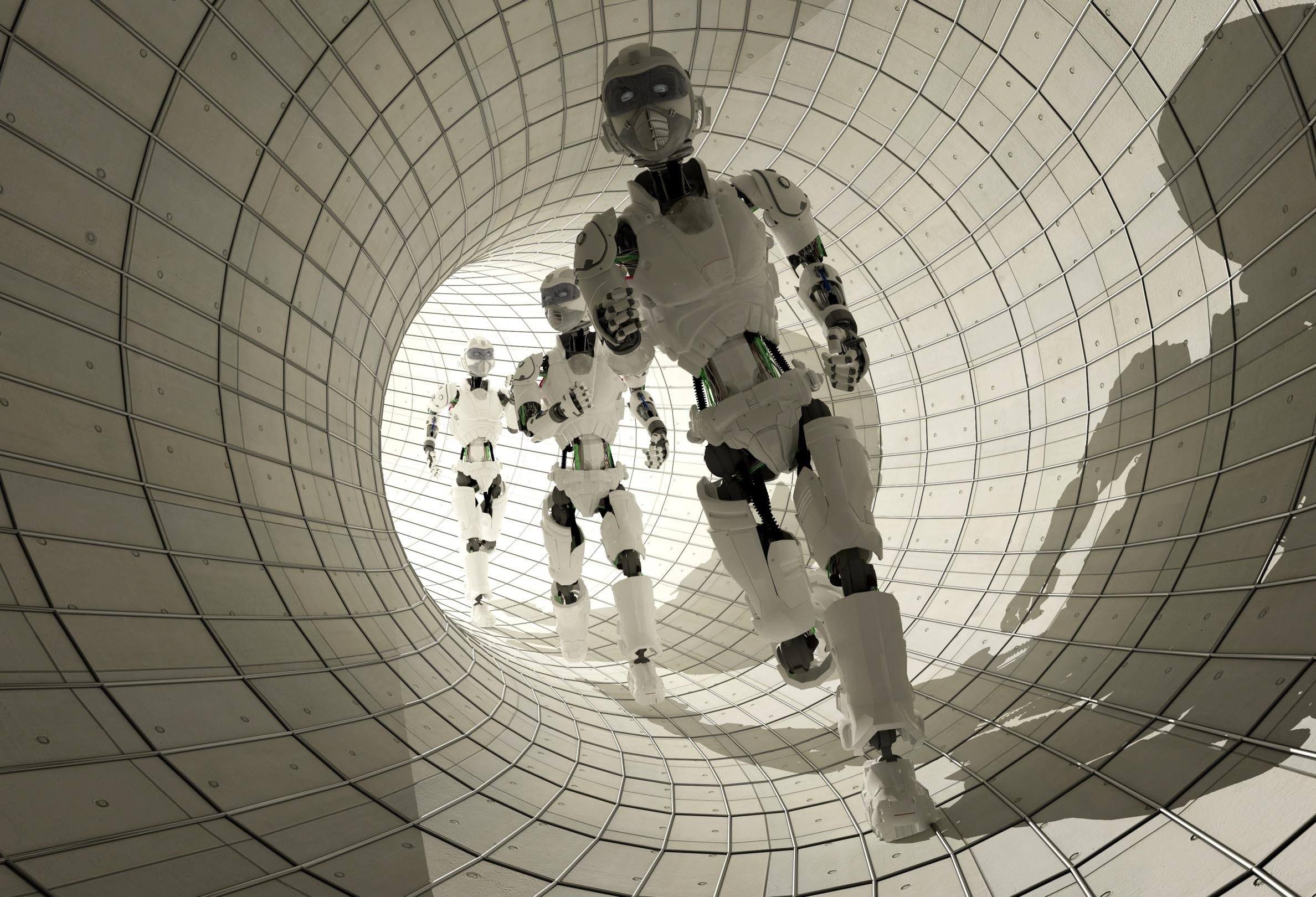 3D Robots Tunnel 337 Garage Door Mural Wallpaper AJ Wallpaper 