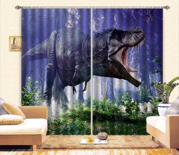 3D Ferocious Dinosaur 129 Curtains Drapes Curtains AJ Creativity Home 
