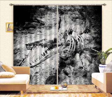 3D Dinosaur Fossil 133 Curtains Drapes Curtains AJ Creativity Home 