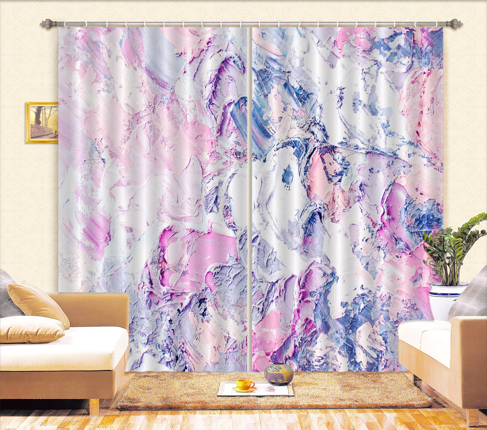 3D Abstract Powder Pigment 14 Curtains Drapes Curtains AJ Creativity Home 