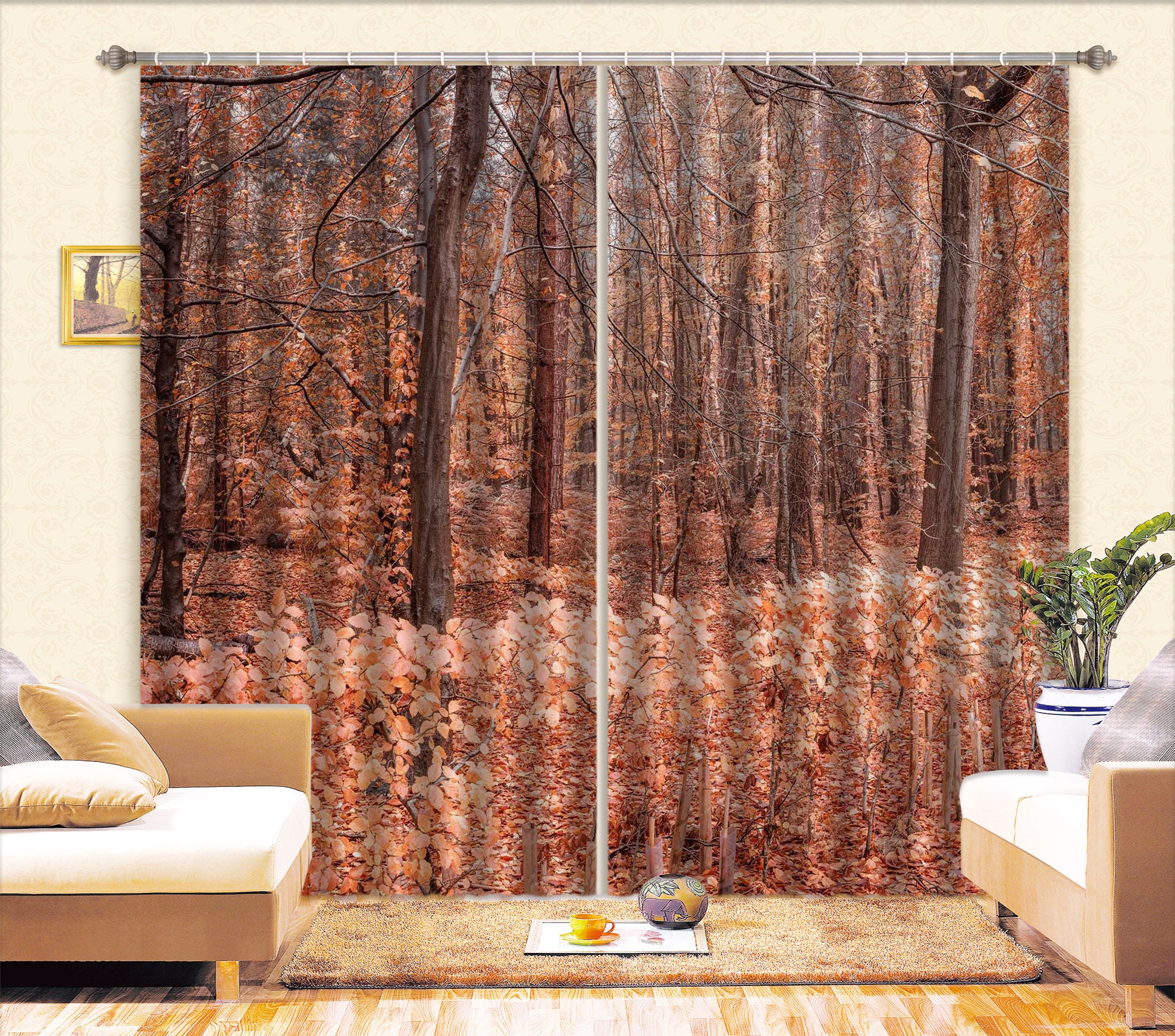 3D Autumn Woods 6334 Assaf Frank Curtain Curtains Drapes