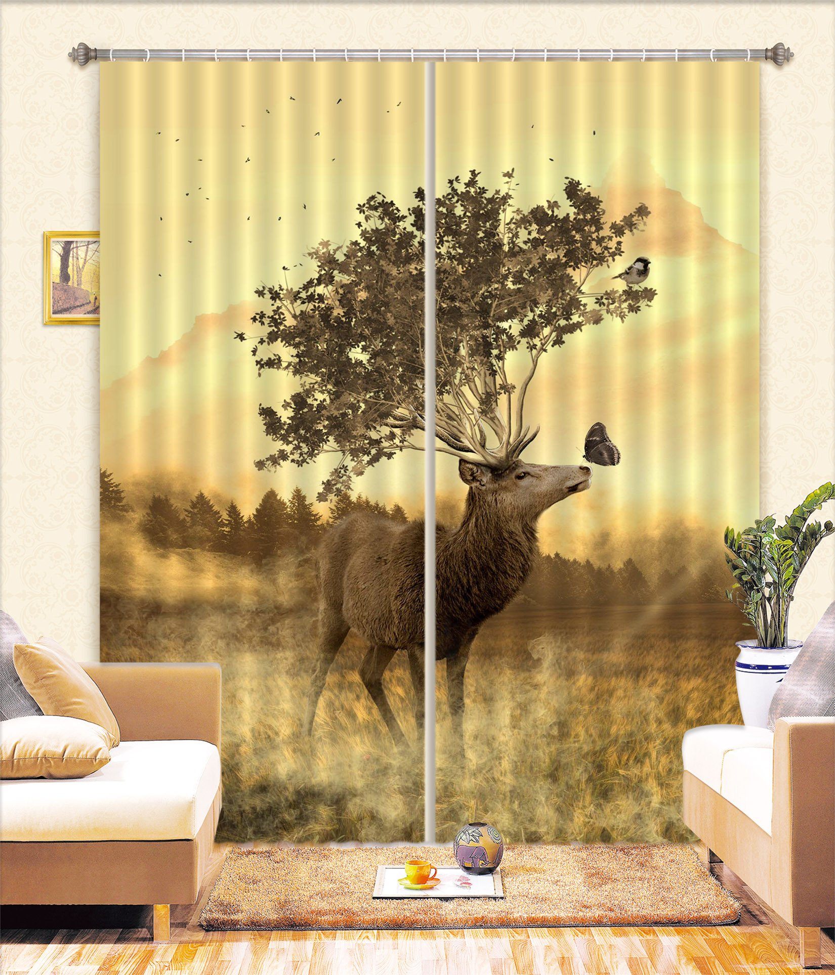 3D Pretty Animal 53 Curtains Drapes Wallpaper AJ Wallpaper 