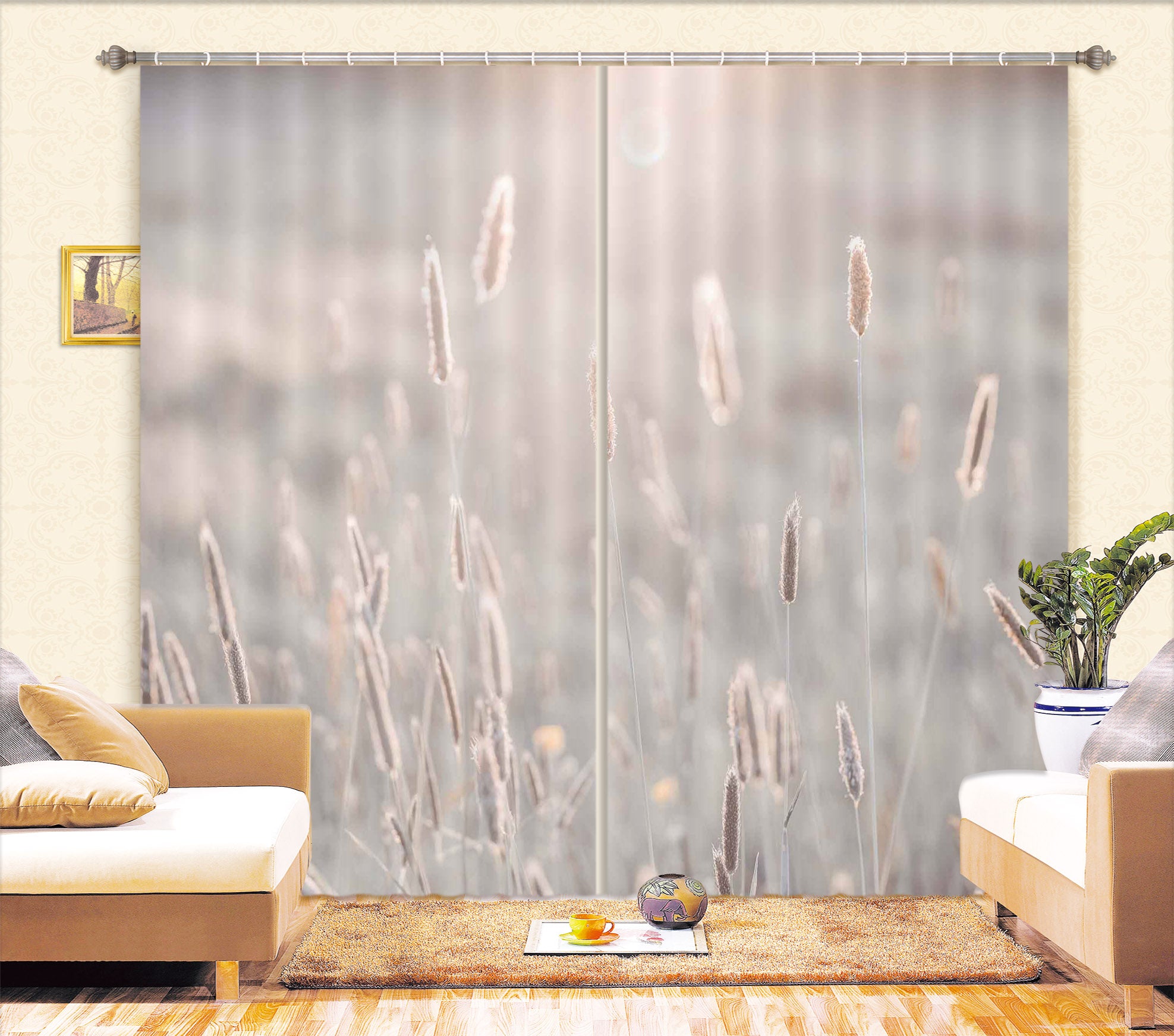 3D Morning Grass 6342 Assaf Frank Curtain Curtains Drapes