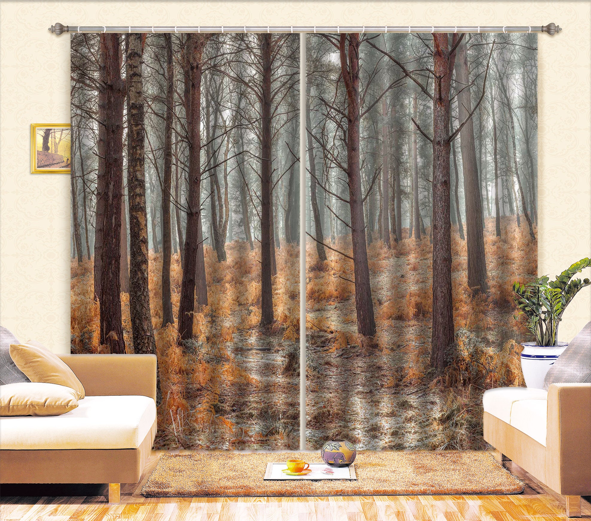 3D Yellow Weeds 6369 Assaf Frank Curtain Curtains Drapes