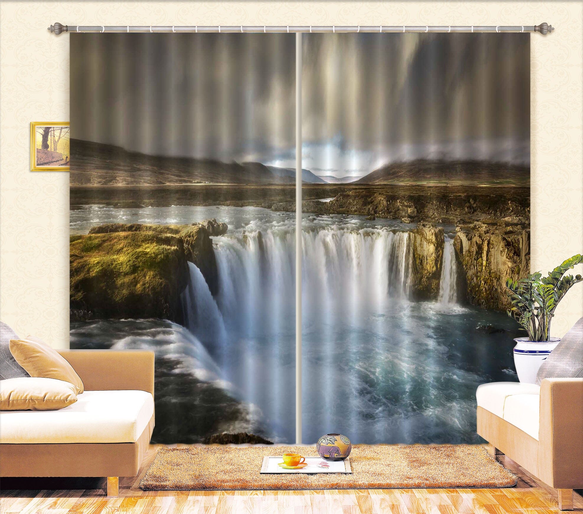 3D Forest Waterfall 135 Marco Carmassi Curtain Curtains Drapes Curtains AJ Creativity Home 