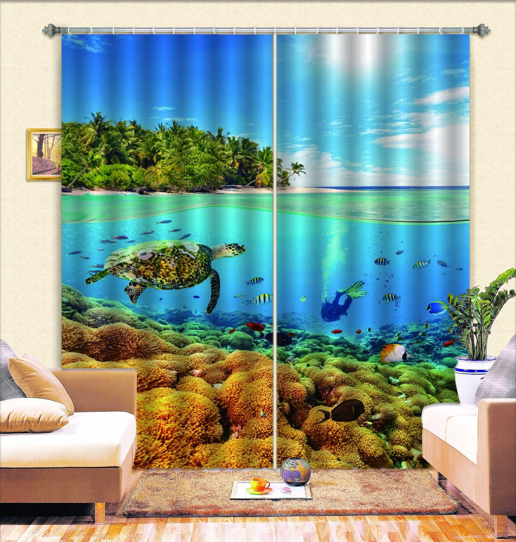3D Ocean World 794 Curtains Drapes Wallpaper AJ Wallpaper 