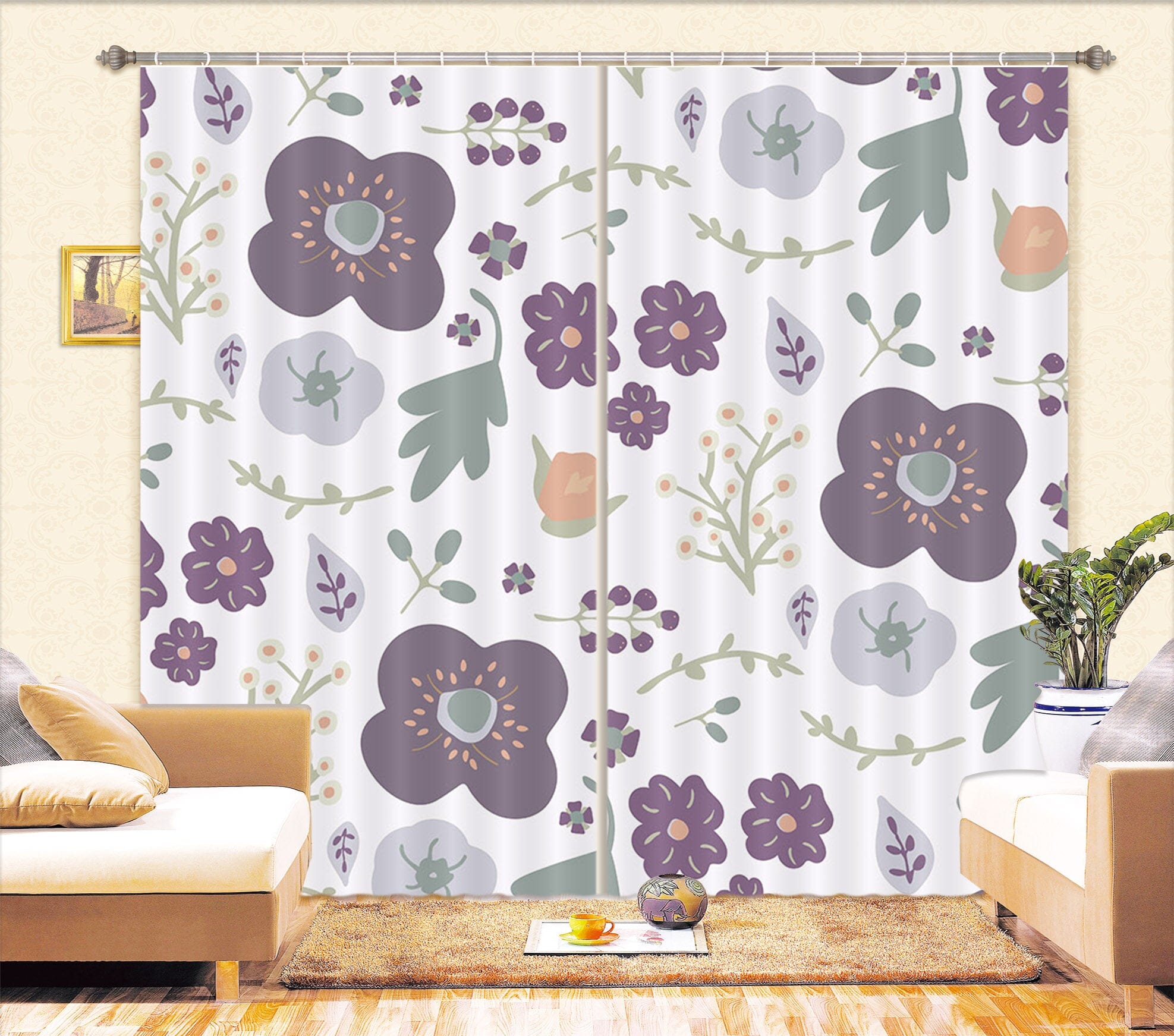 3D Flower Pattern 043 Jillian Helvey Curtain Curtains Drapes Curtains AJ Creativity Home 