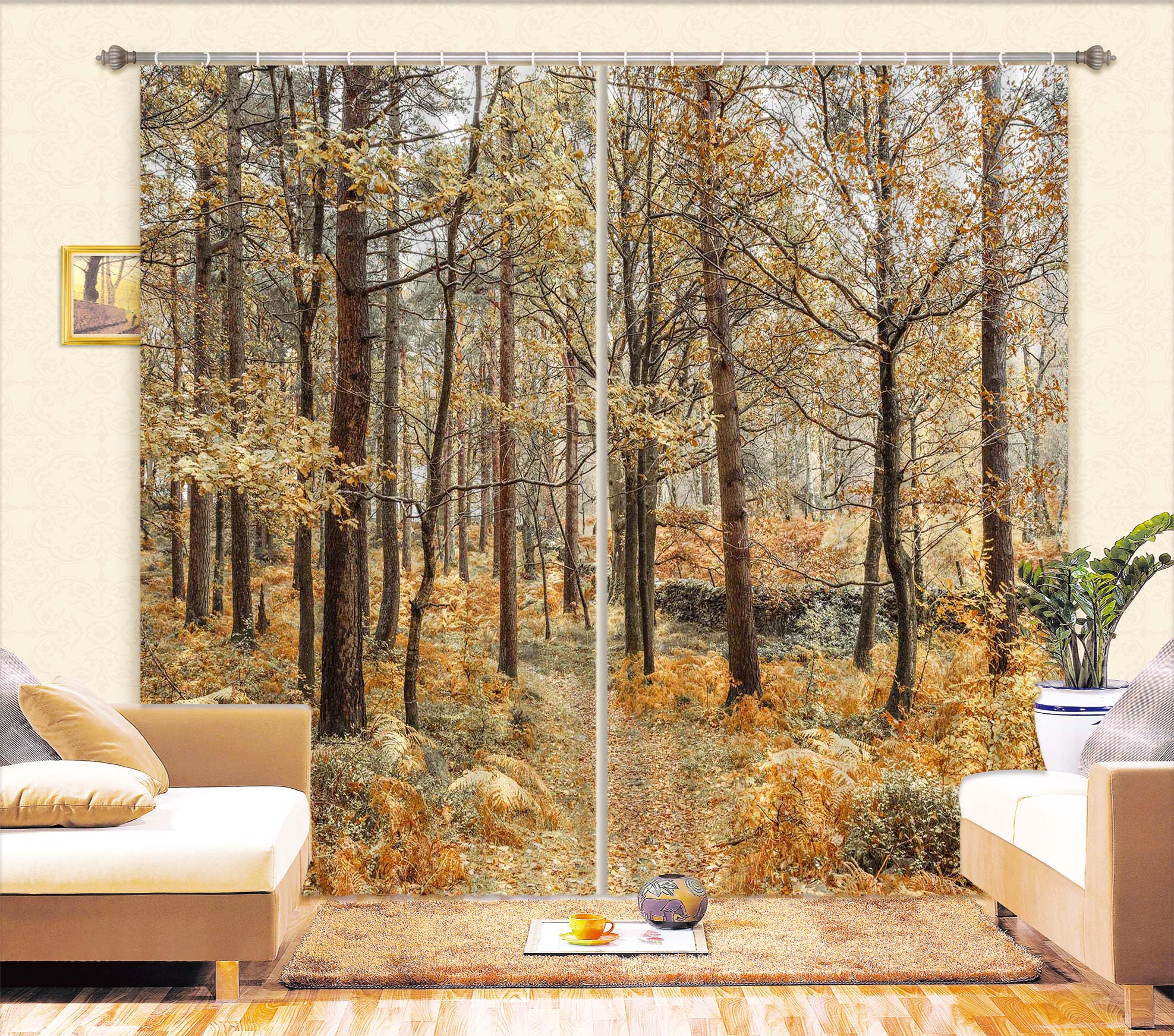 3D Maple Forest 066 Assaf Frank Curtain Curtains Drapes