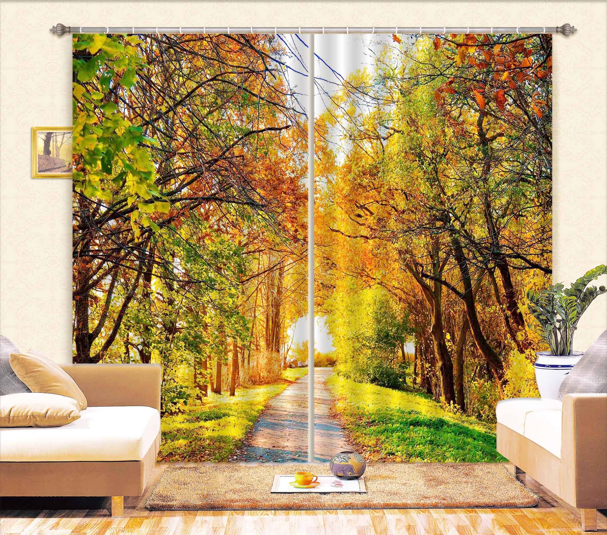 3D Sunny Forest 125 Curtains Drapes Wallpaper AJ Wallpaper 