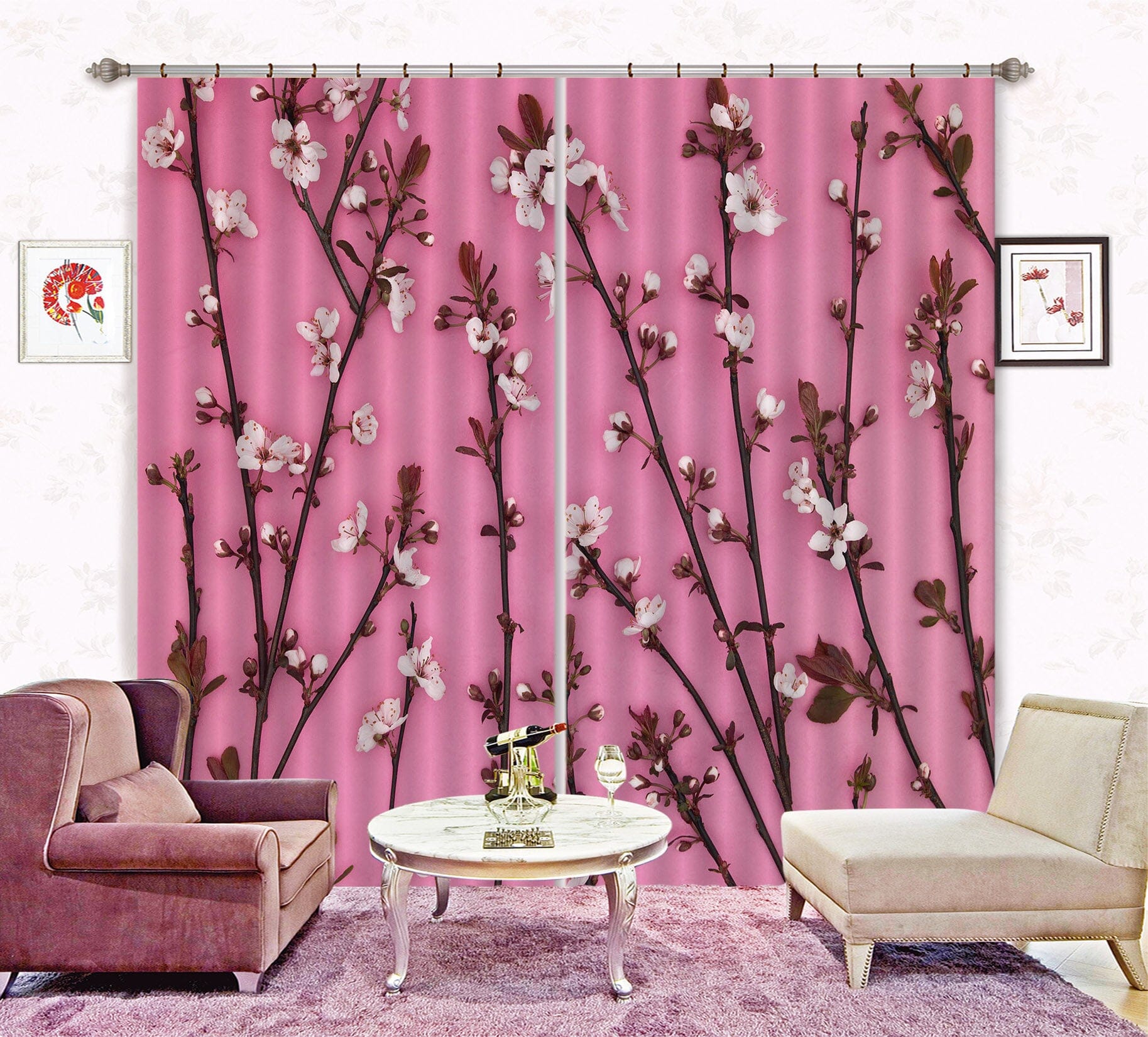 3D Prunus Cistena 037 Assaf Frank Curtain Curtains Drapes Curtains AJ Creativity Home 