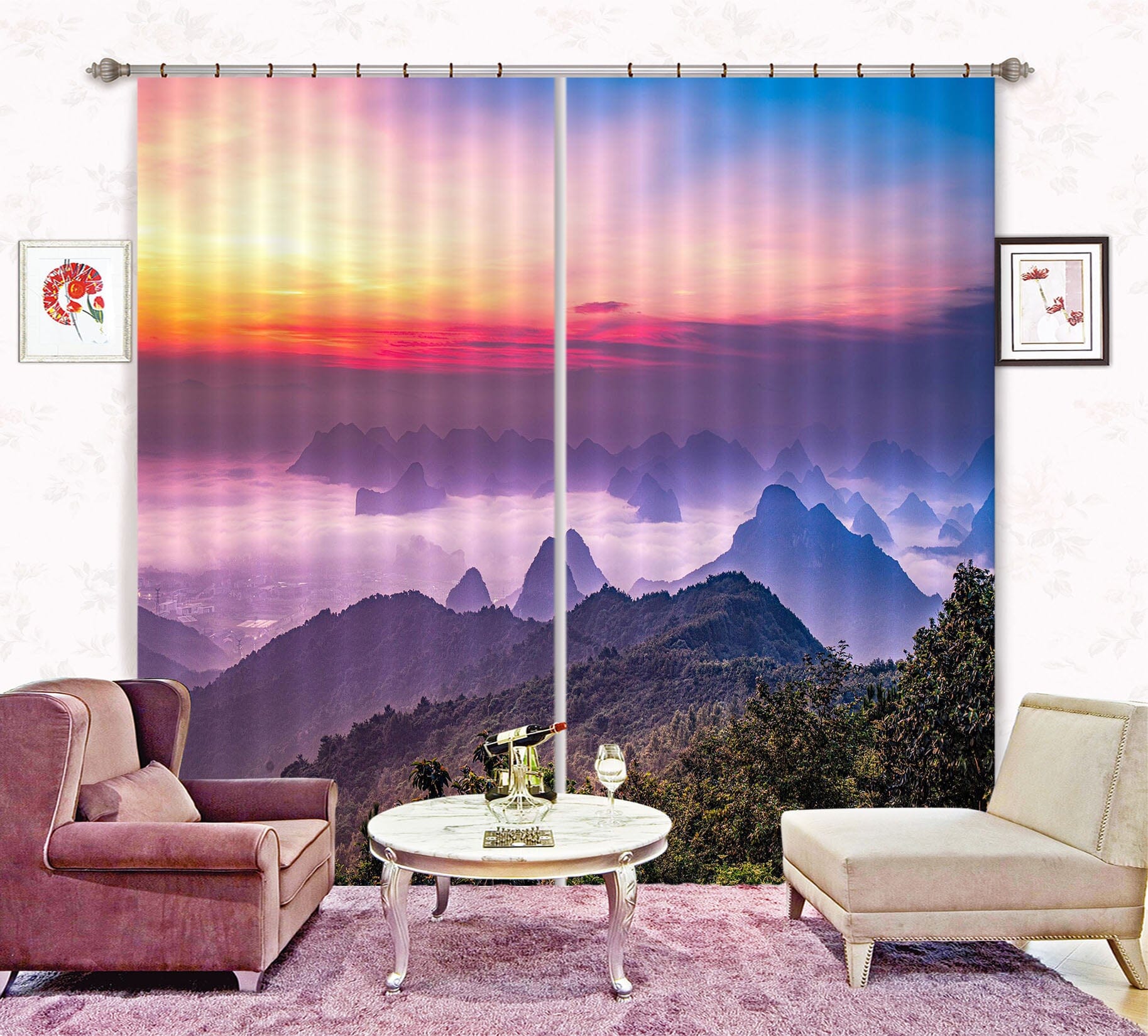 3D Morning Valley 835 Curtains Drapes Wallpaper AJ Wallpaper 