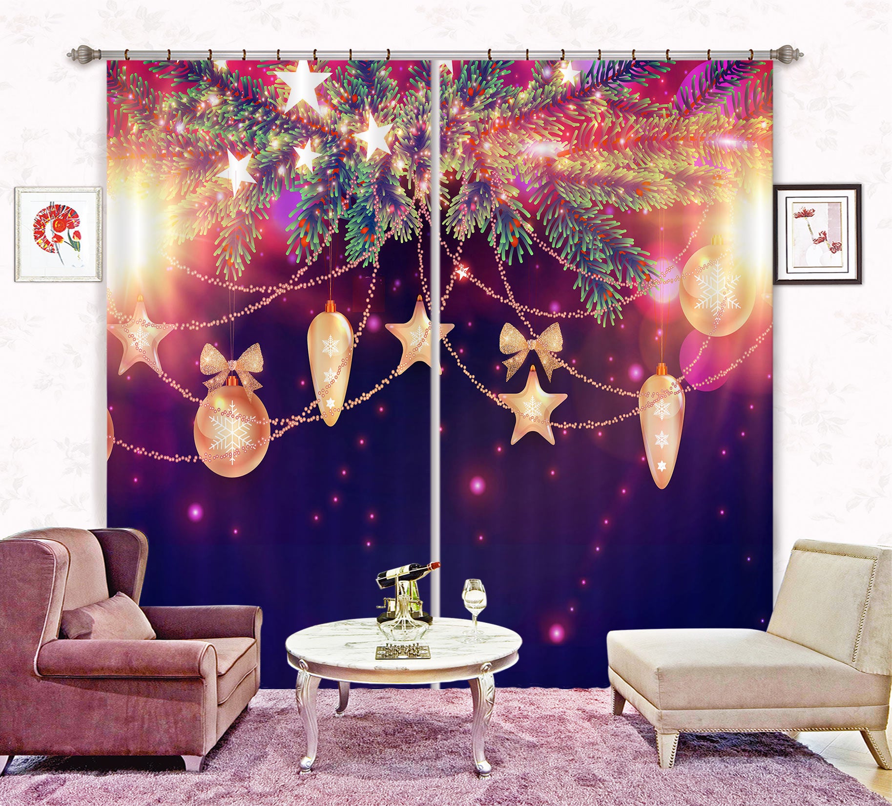 3D Branches String Lights 52042 Christmas Curtains Drapes Xmas