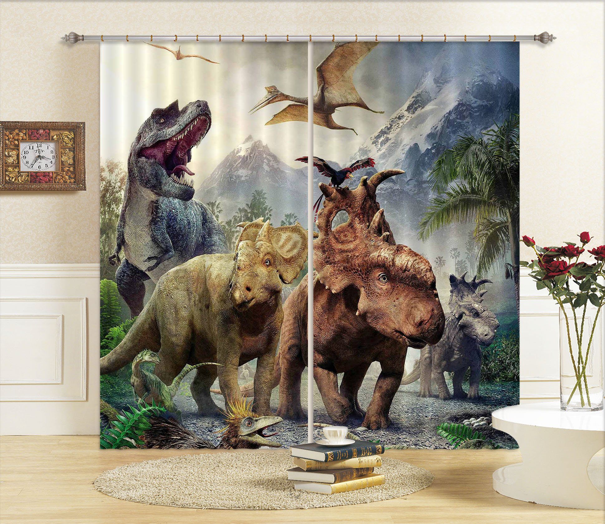3D Short-Legged Dragon 138 Curtains Drapes Curtains AJ Creativity Home 