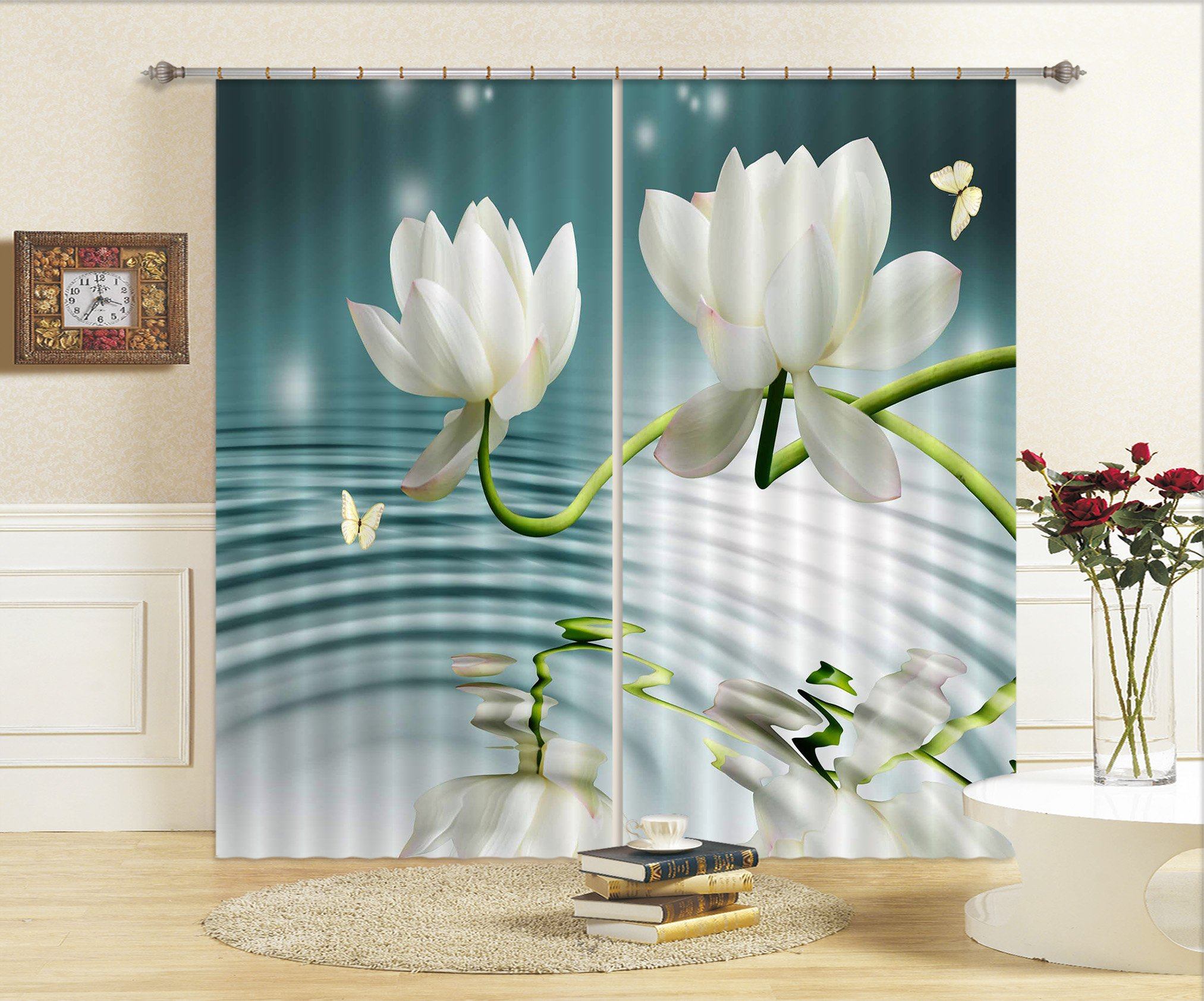 3D Pure White Flowers 2258 Curtains Drapes Wallpaper AJ Wallpaper 