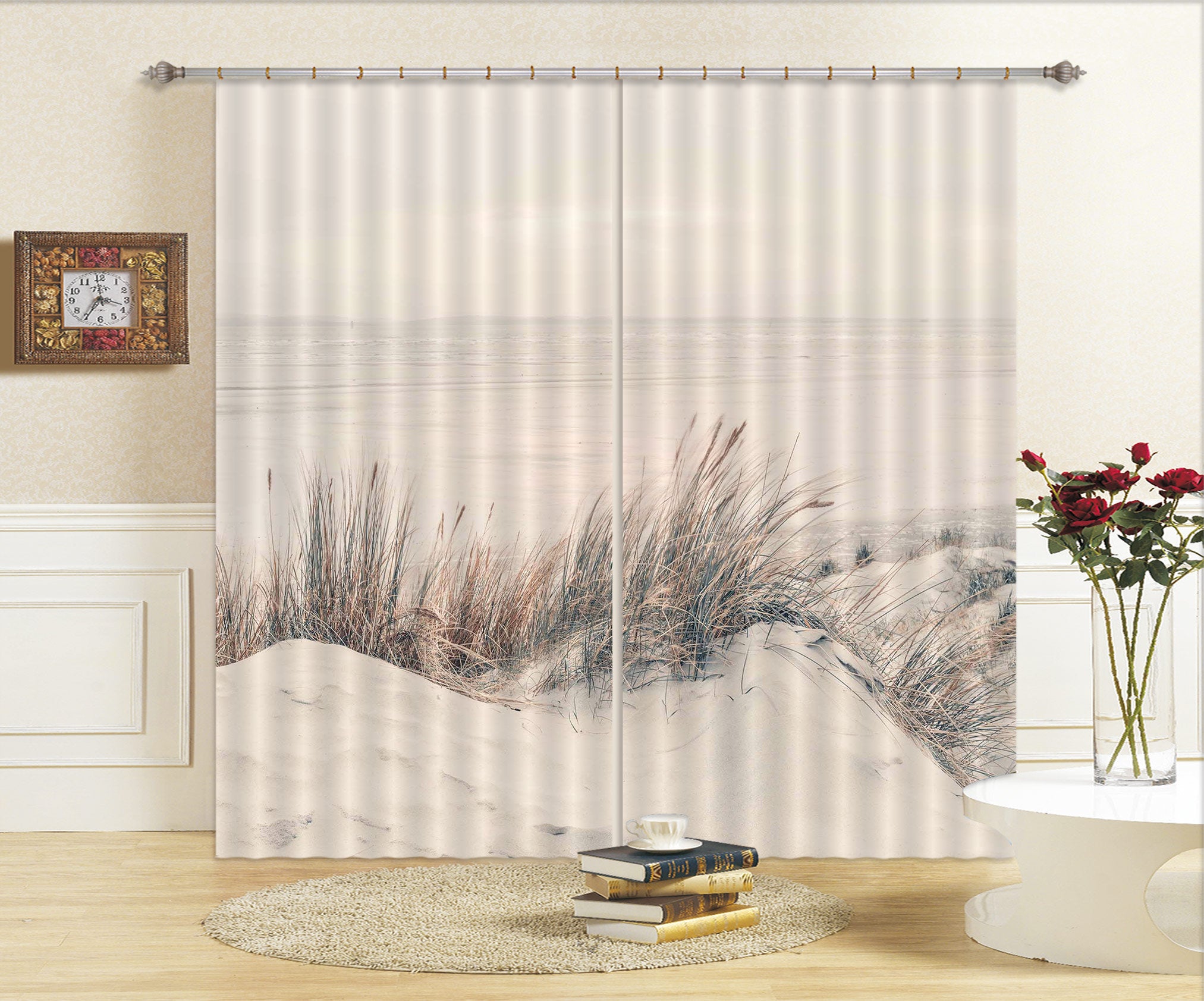 3D Sand Beach 095 Assaf Frank Curtain Curtains Drapes