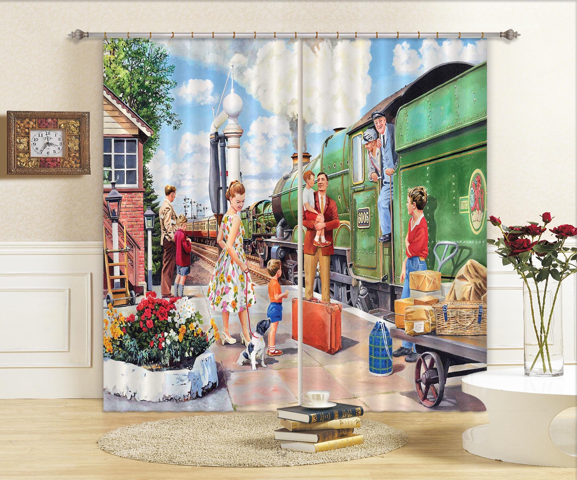 3D The Train Driver 109 Trevor Mitchell Curtain Curtains Drapes Curtains AJ Creativity Home 