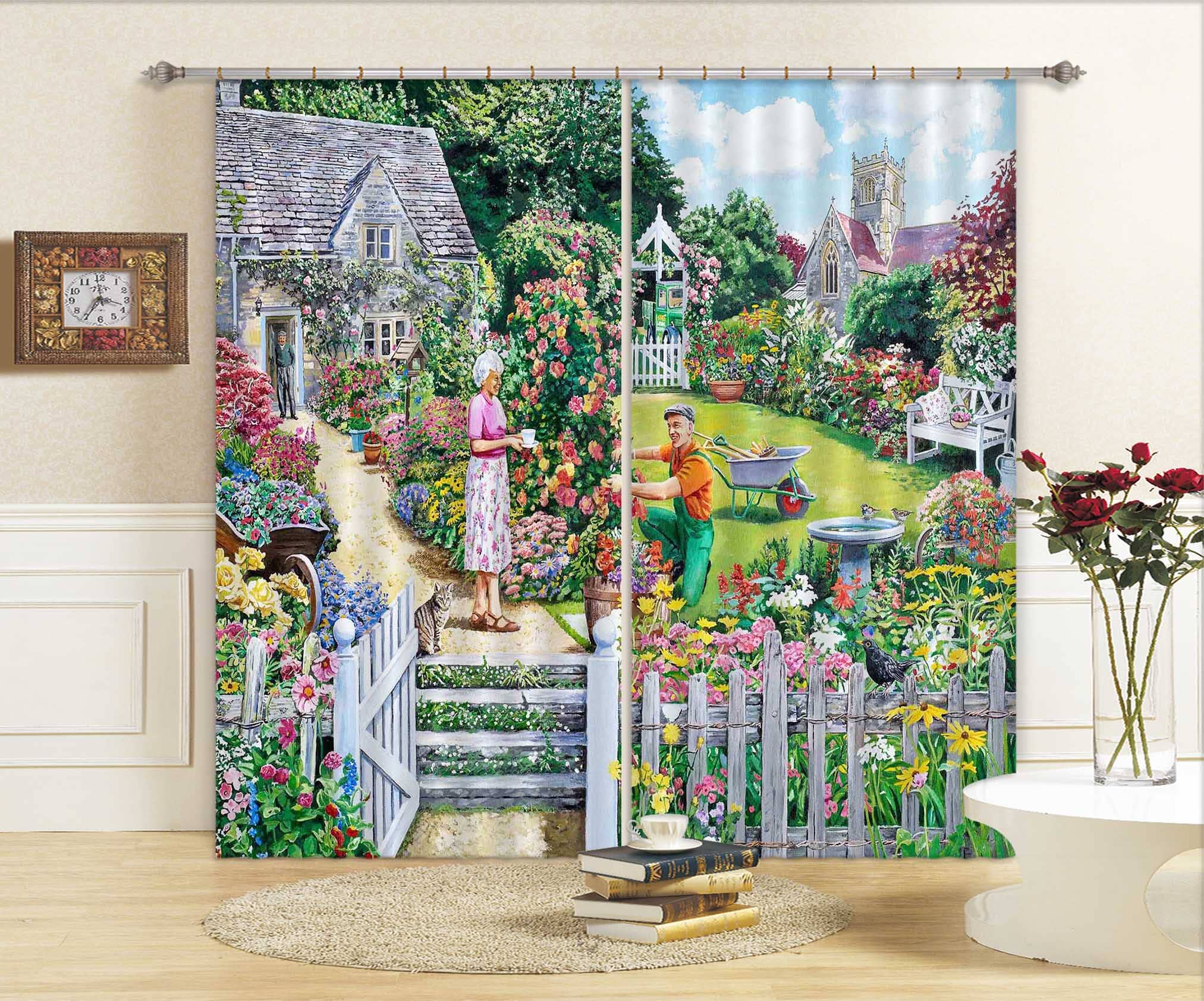 3D Cottage Garden 096 Trevor Mitchell Curtain Curtains Drapes Curtains AJ Creativity Home 