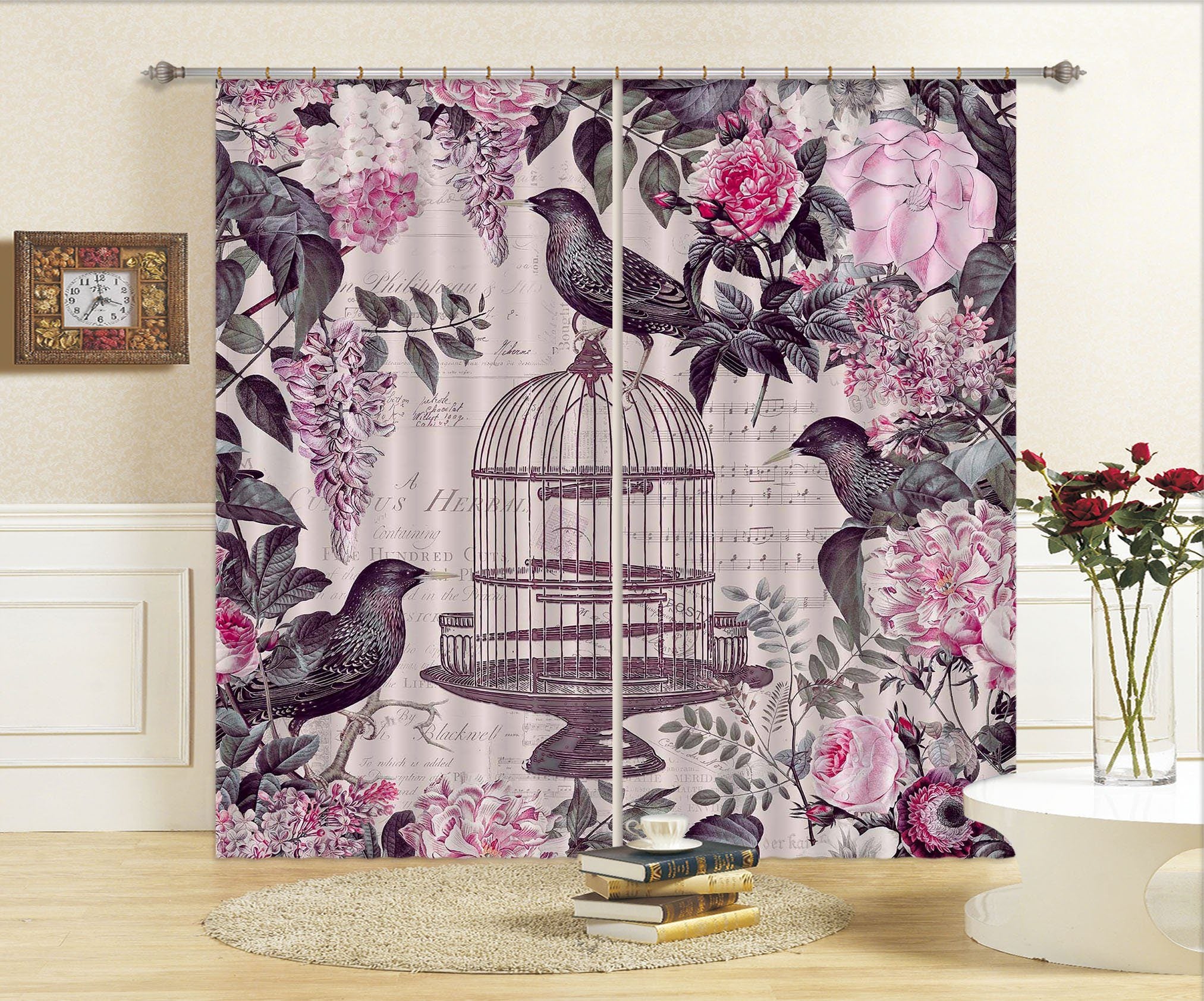 3D Birds Tweet 044 Andrea haase Curtain Curtains Drapes Curtains AJ Creativity Home 
