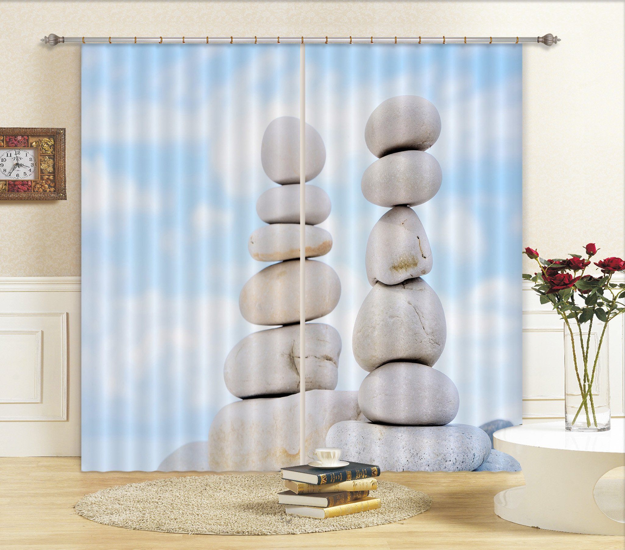 3D Piled Stones 128 Curtains Drapes Wallpaper AJ Wallpaper 