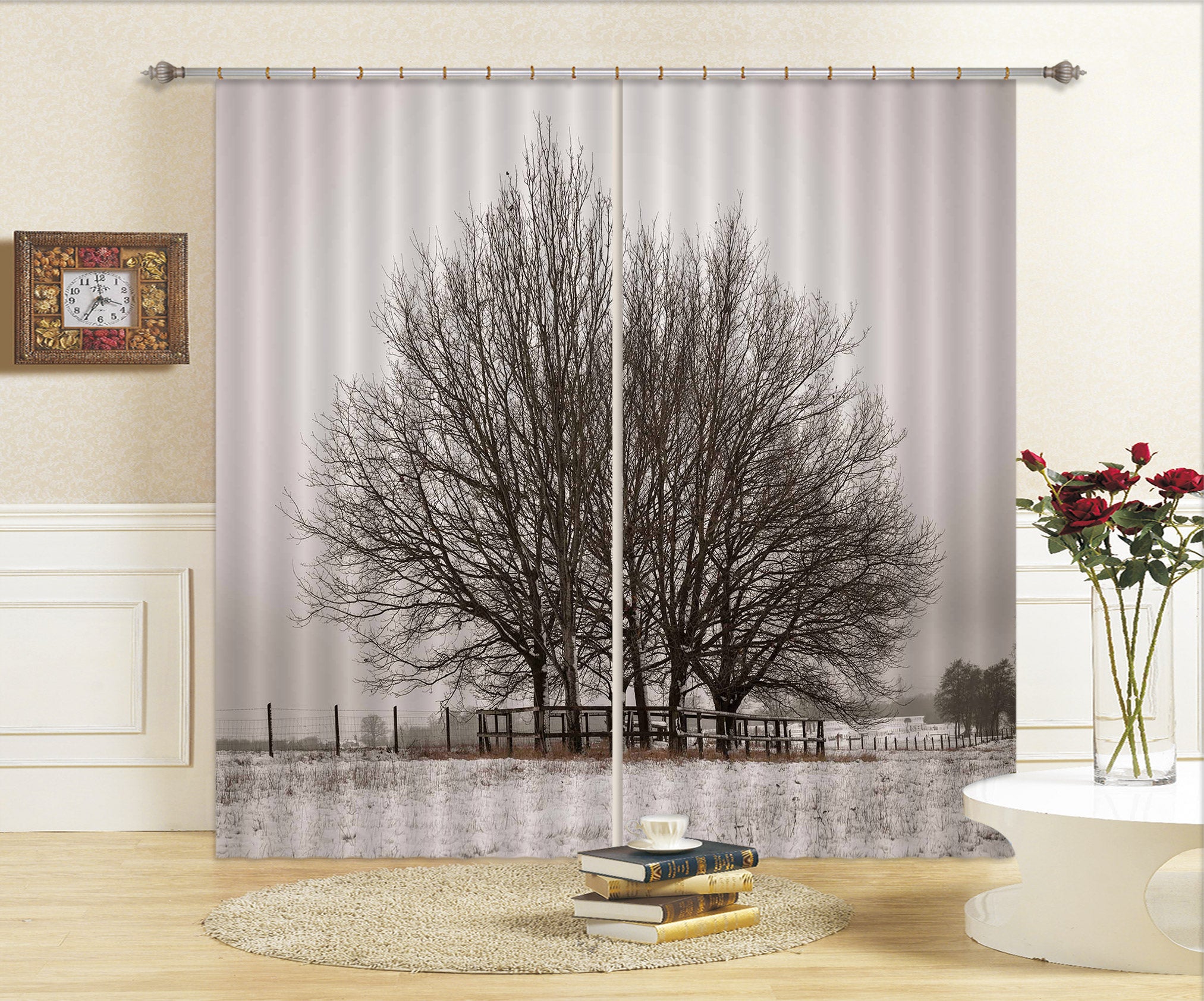 3D Black Dead Tree 051 Assaf Frank Curtain Curtains Drapes