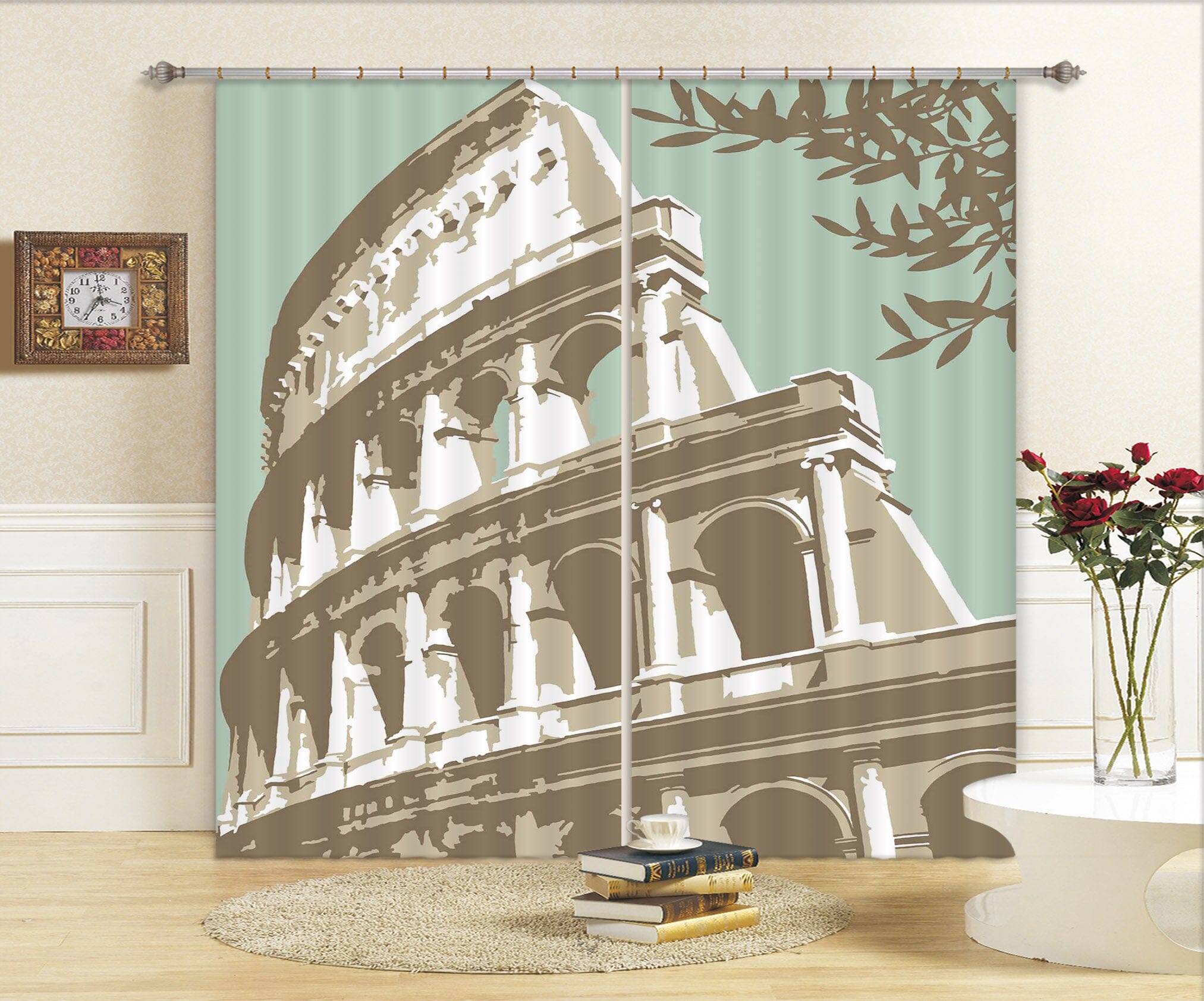 3D Coloseum Rome 110 Steve Read Curtain Curtains Drapes Curtains AJ Creativity Home 