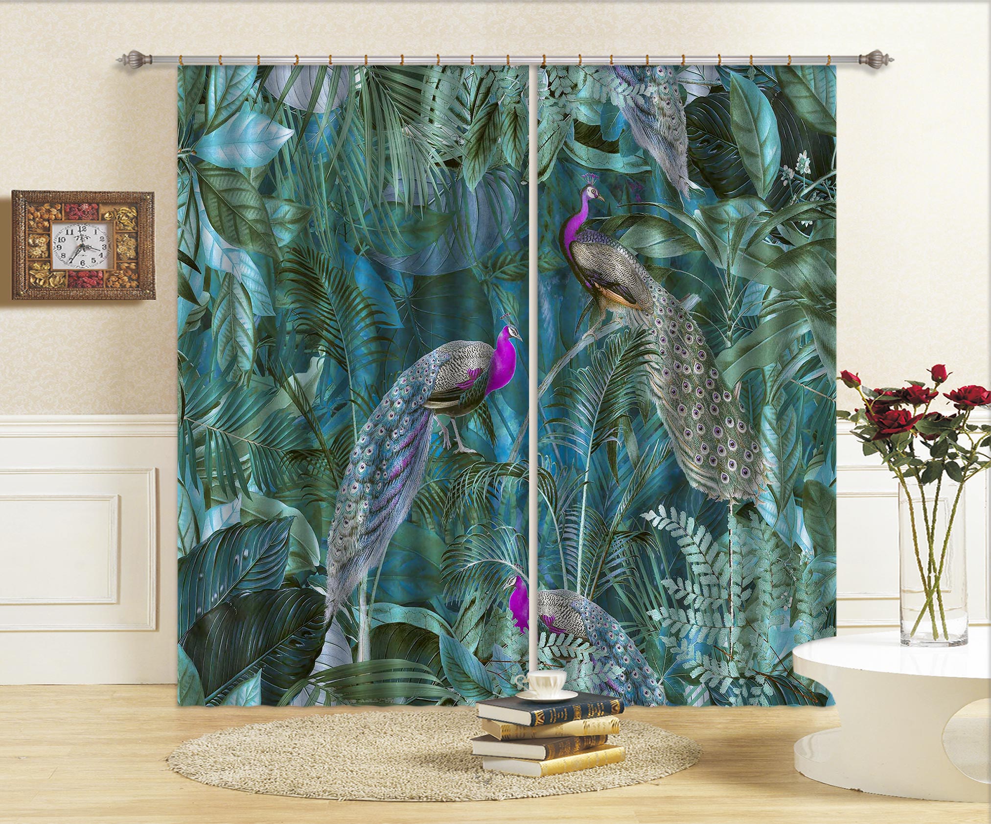 3D Peacock Paradise 011 Andrea haase Curtain Curtains Drapes