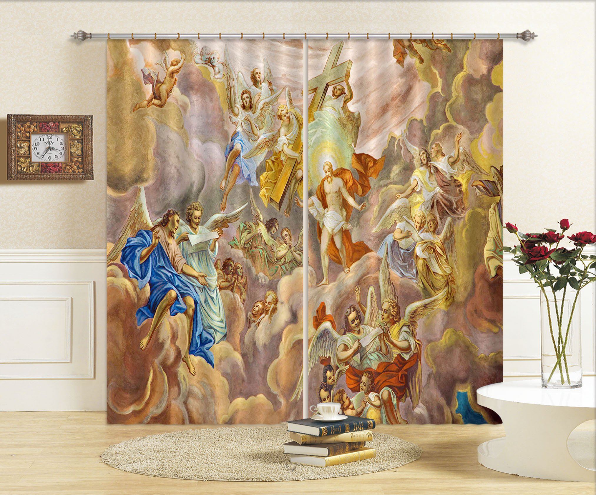 3D Cross Ray 017 Curtains Drapes Curtains AJ Creativity Home 