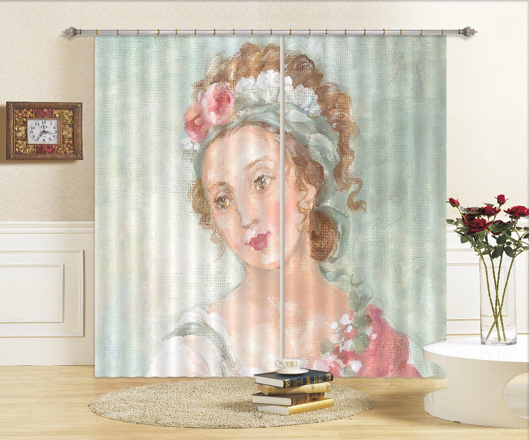 3D Flower Woman 3102 Debi Coules Curtain Curtains Drapes