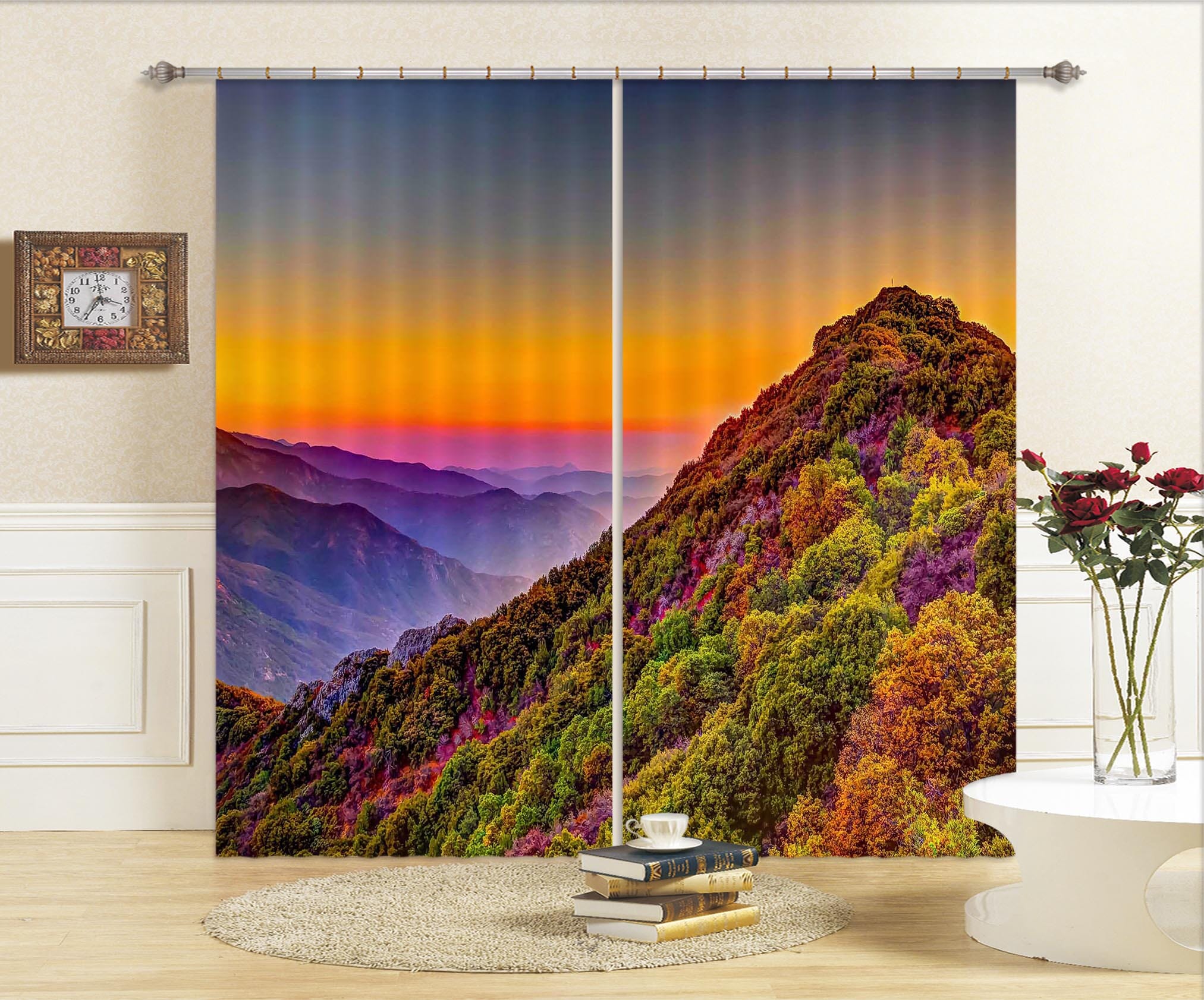 3D Deep Mountain 850 Curtains Drapes Wallpaper AJ Wallpaper 