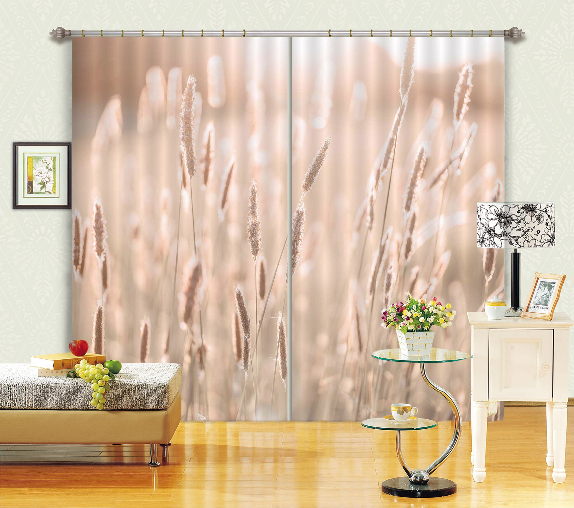 3D Autumn Grass 6347 Assaf Frank Curtain Curtains Drapes