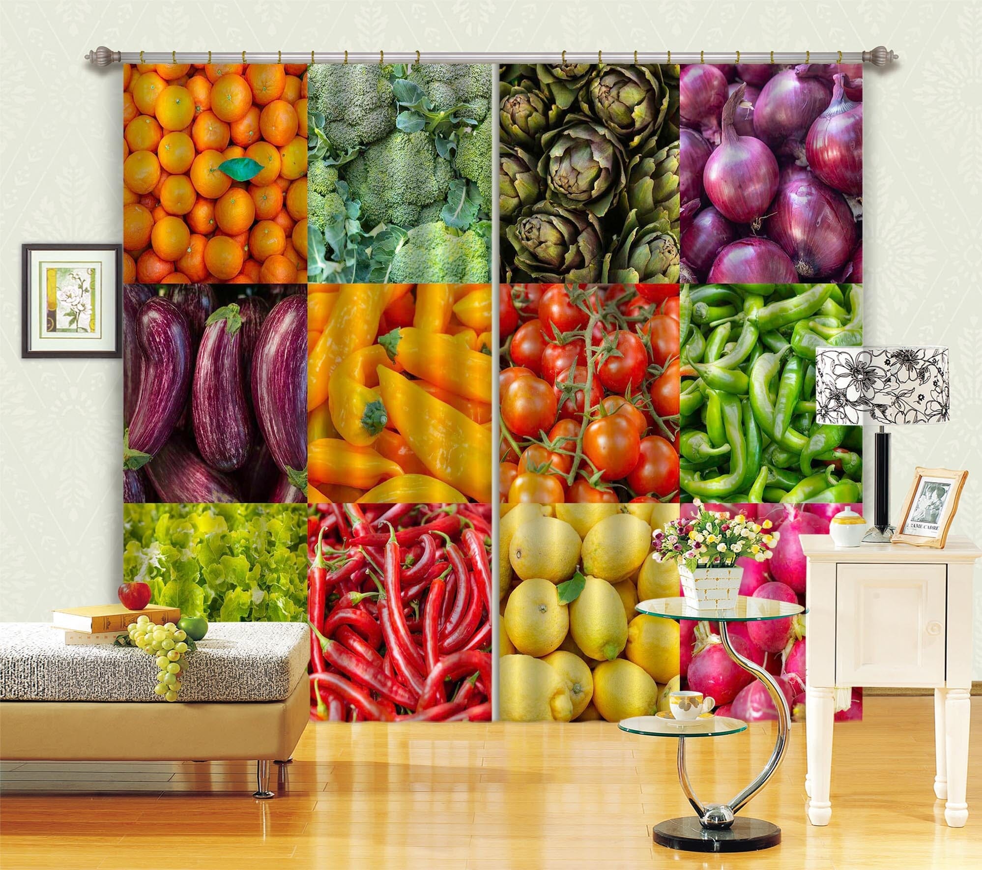 3D vegetable And Fruit 024 Assaf Frank Curtain Curtains Drapes Curtains AJ Creativity Home 