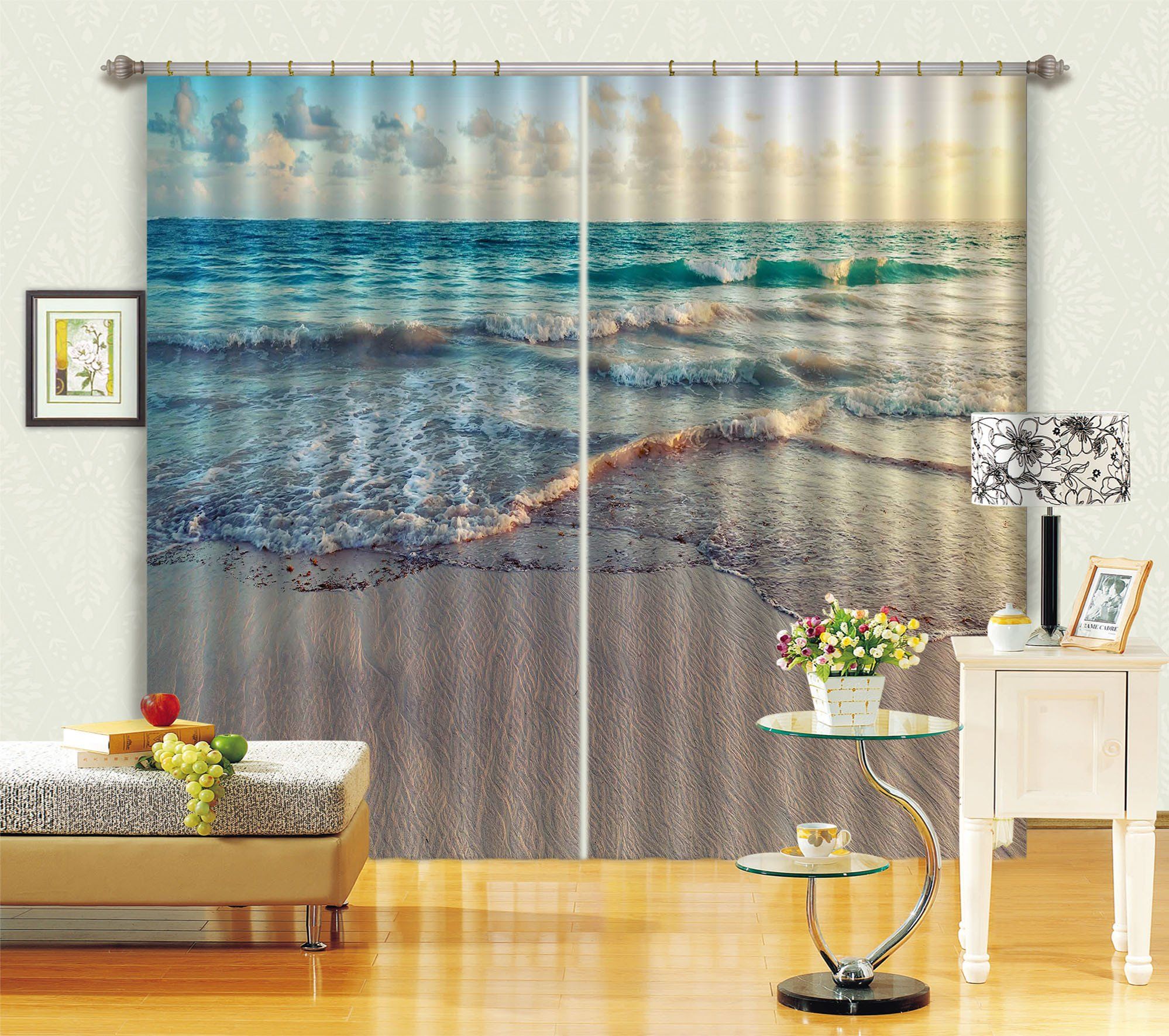 3D Peaceful Sea 647 Curtains Drapes Wallpaper AJ Wallpaper 