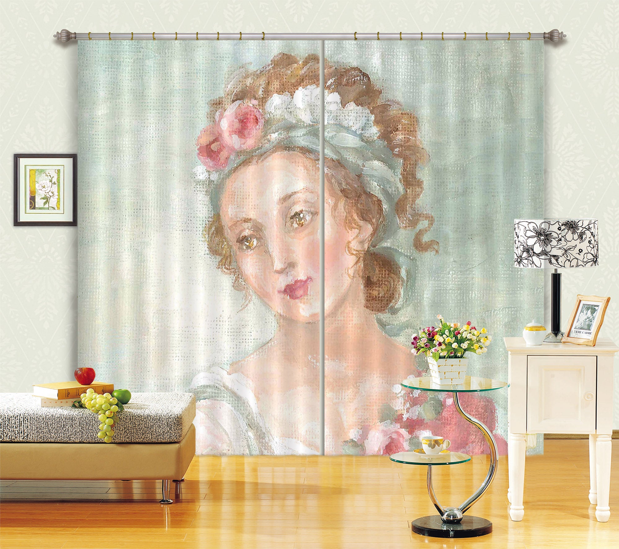 3D Flower Woman 3102 Debi Coules Curtain Curtains Drapes