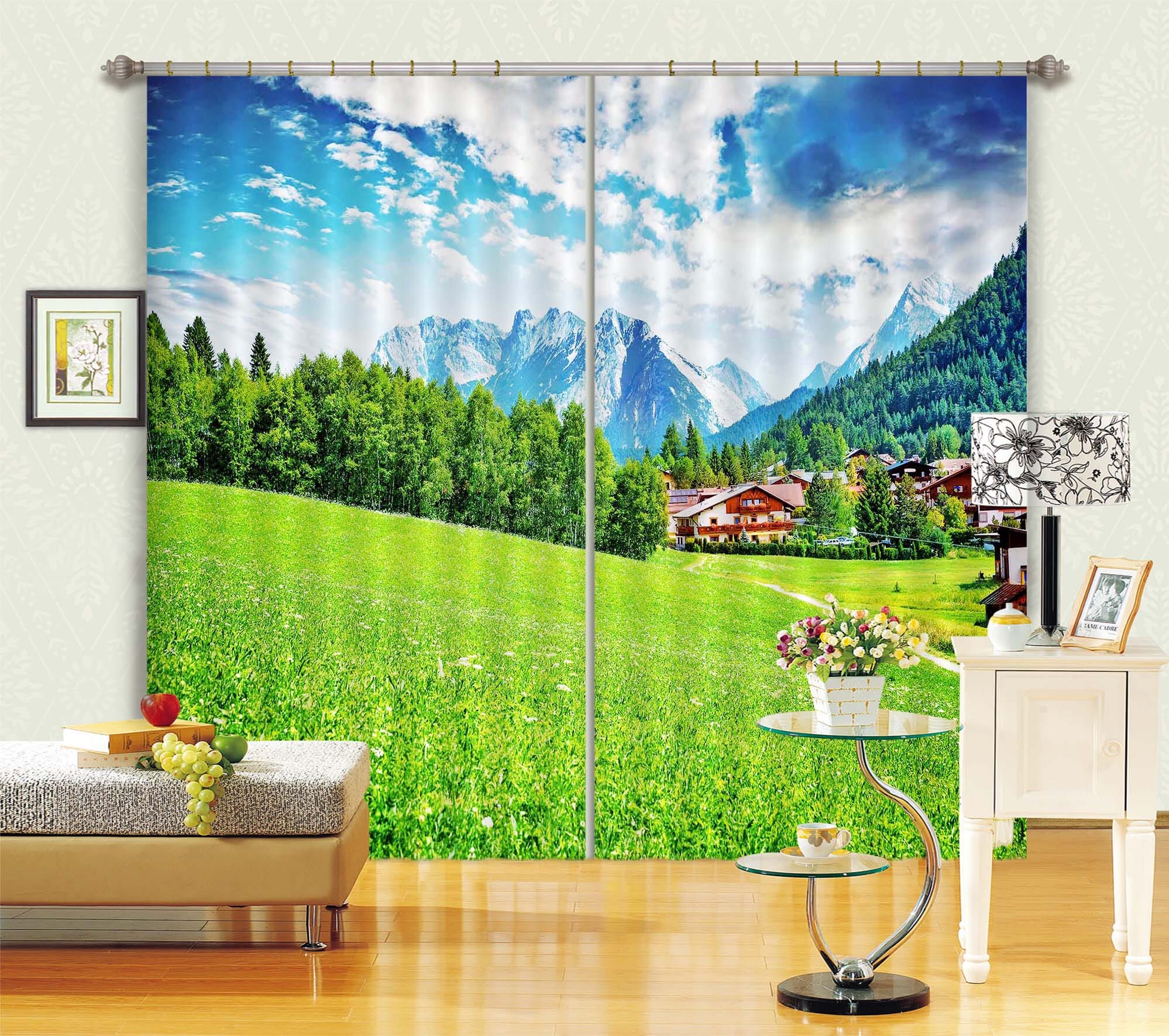 3D Green Grassland 106 Curtains Drapes Wallpaper AJ Wallpaper 