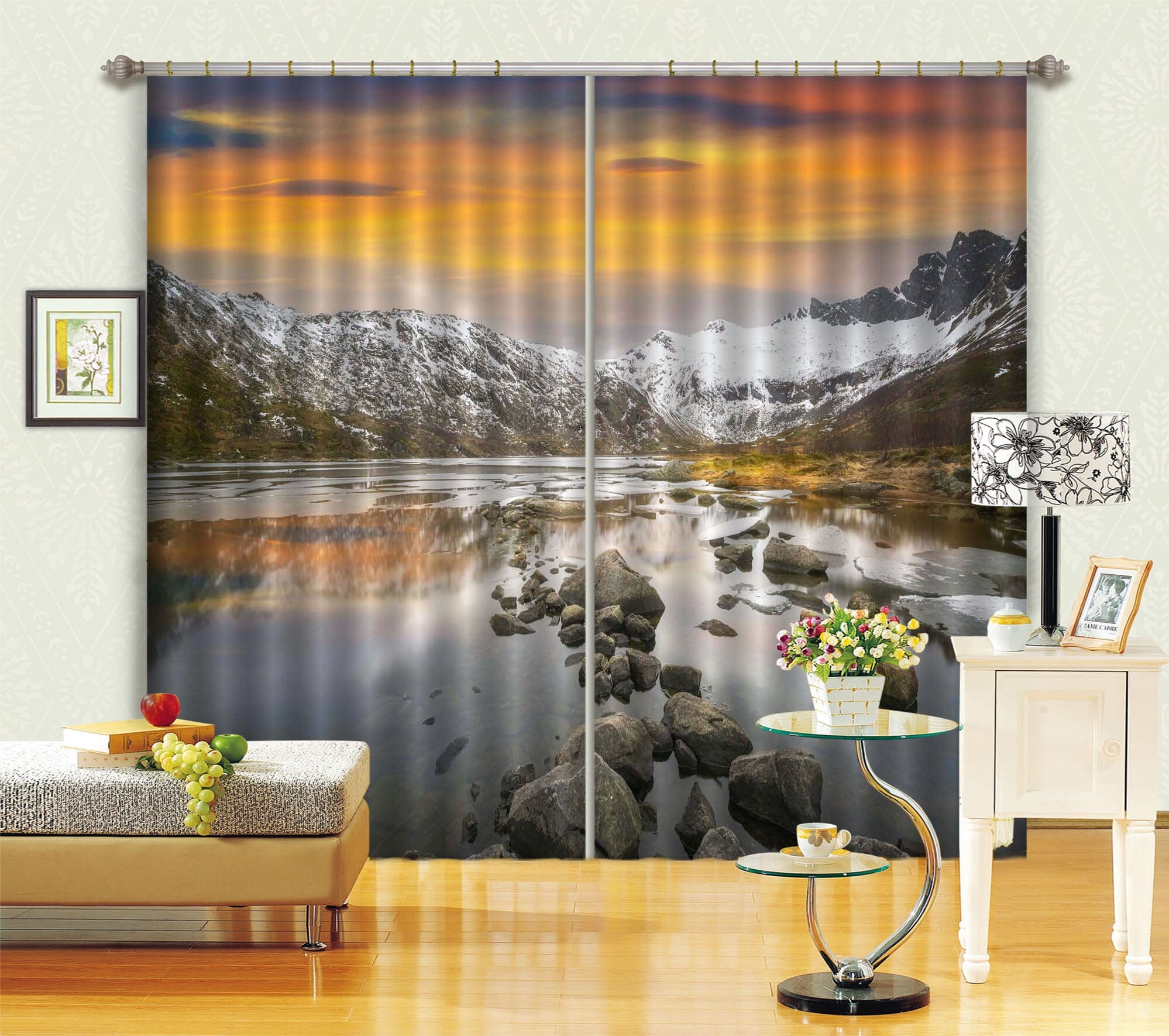 3D River Stones 138 Marco Carmassi Curtain Curtains Drapeses Curtains AJ Creativity Home 