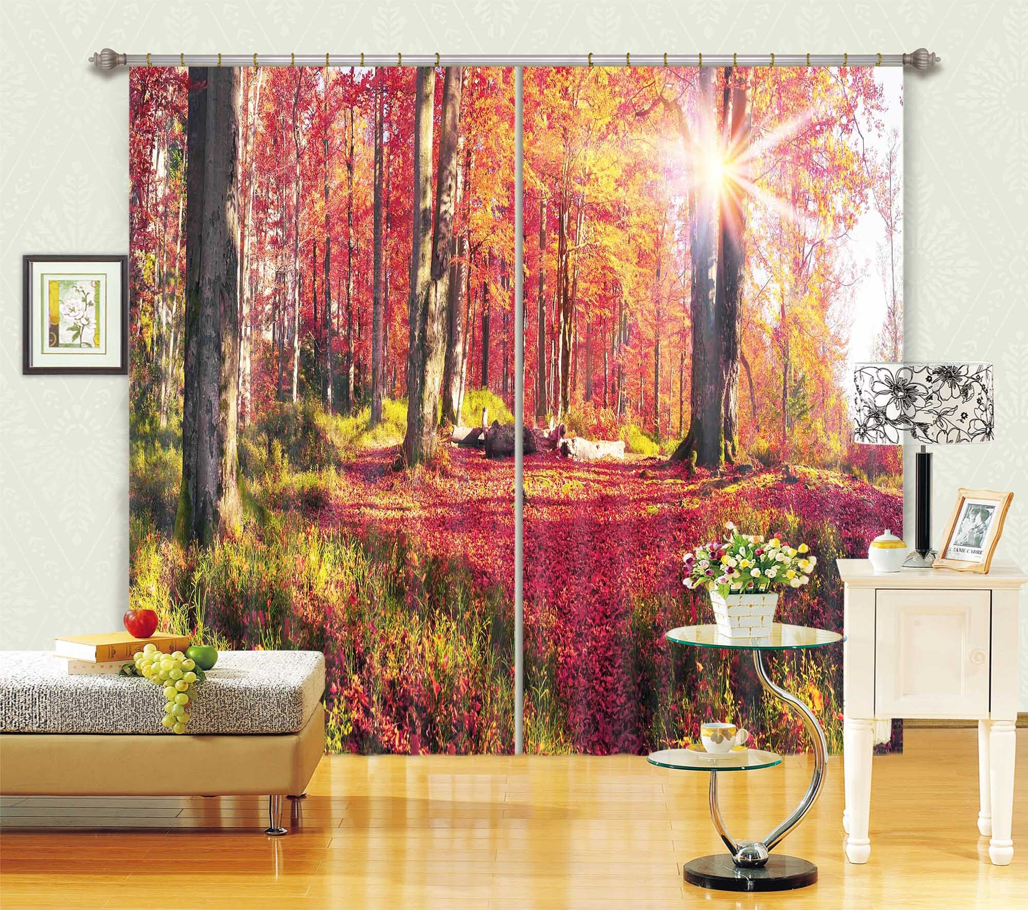 3D Red Steppe 832 Curtains Drapes Wallpaper AJ Wallpaper 