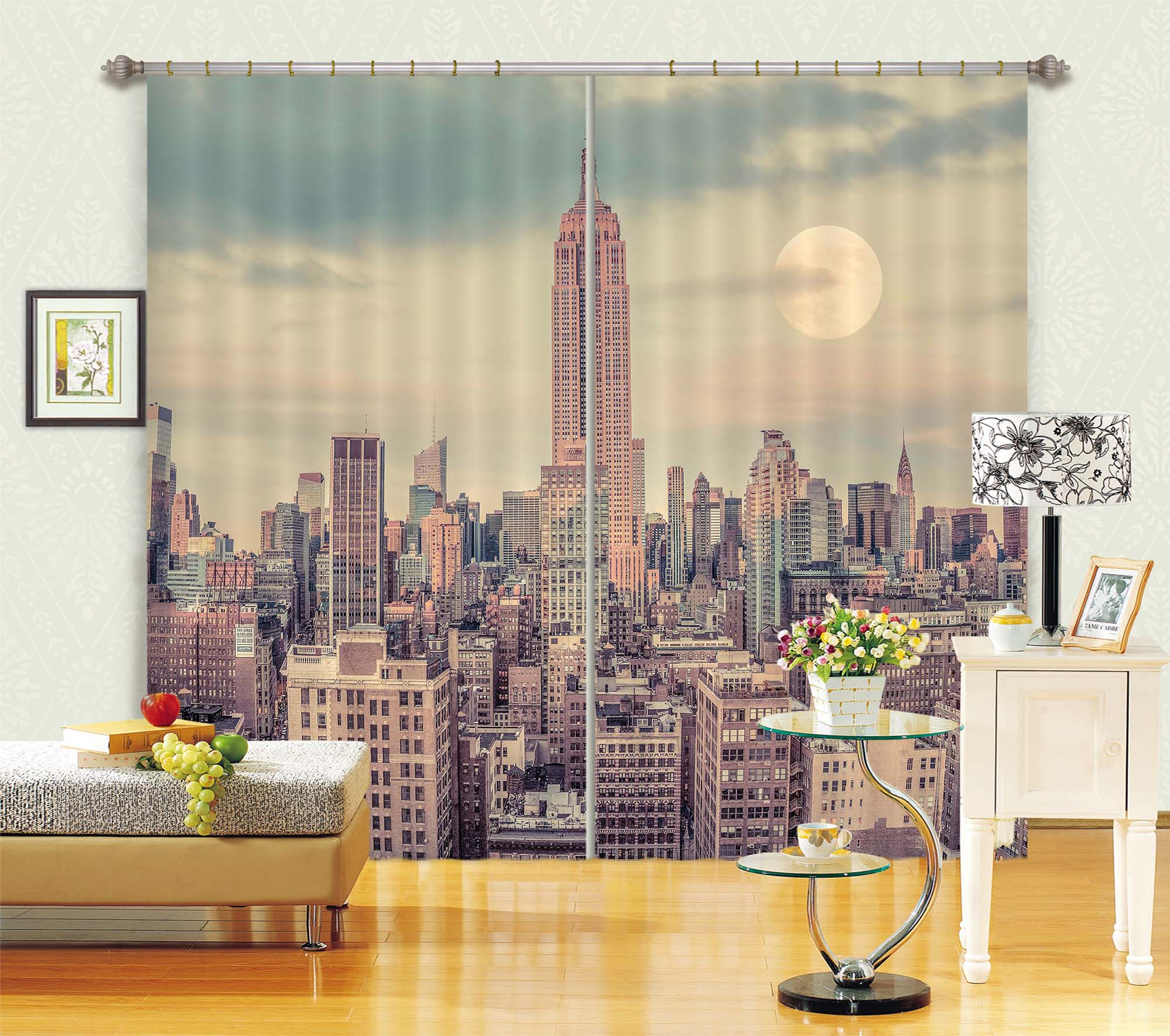 3D Moon City 6318 Assaf Frank Curtain Curtains Drapes