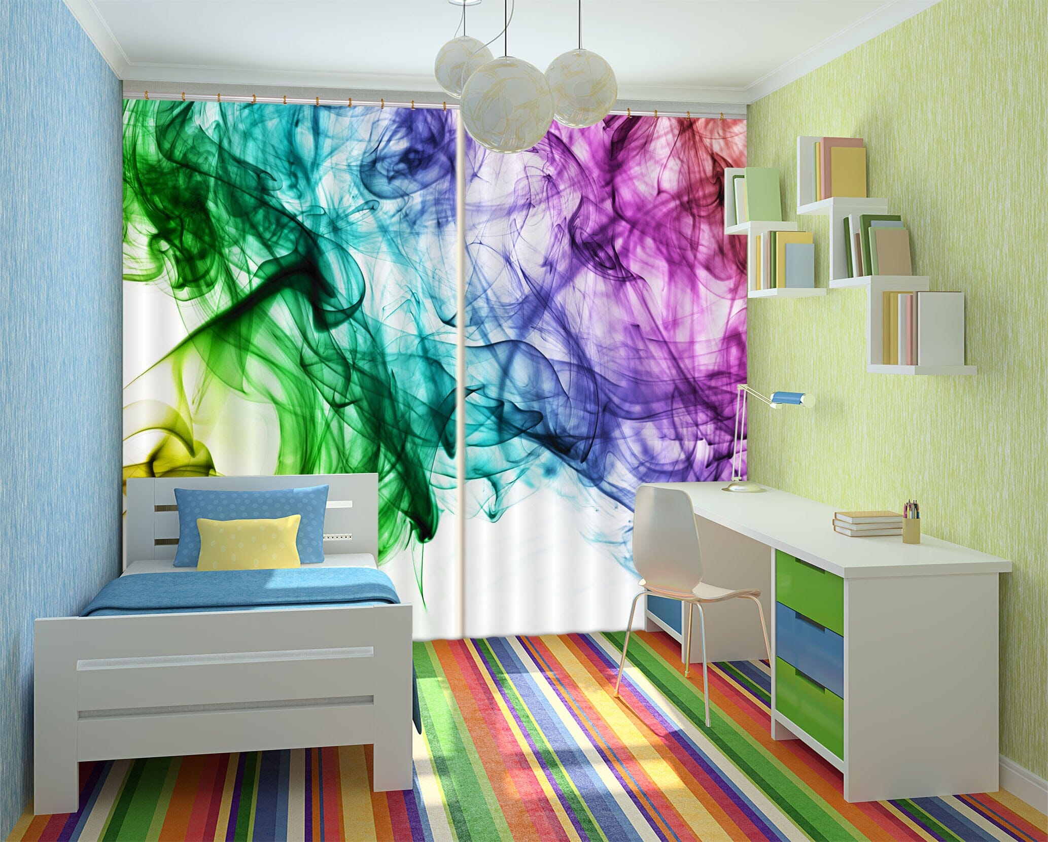 3D Color Graffiti 838 Curtains Drapes Wallpaper AJ Wallpaper 