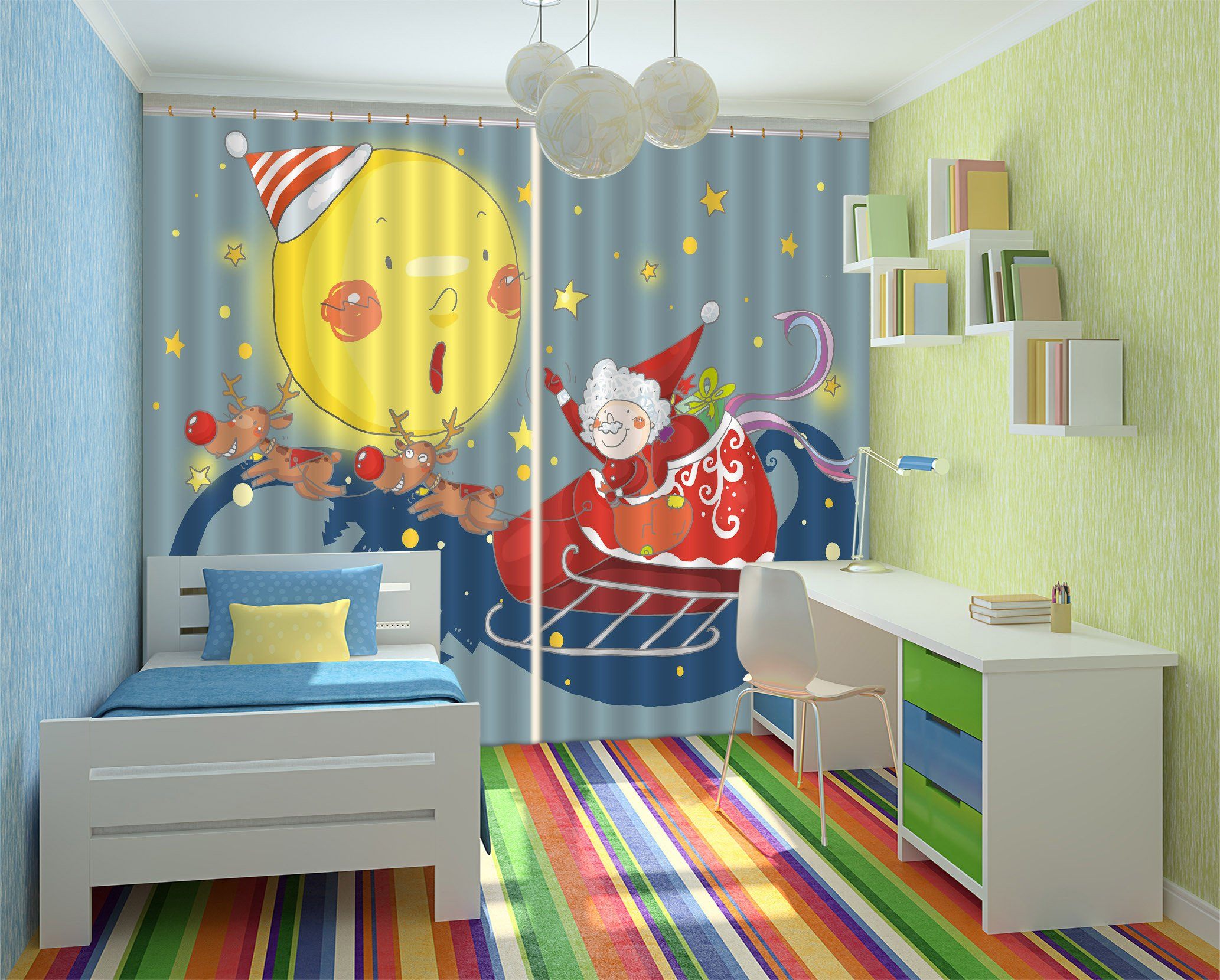 3D Santa Claus 445 Curtains Drapes Wallpaper AJ Wallpaper 