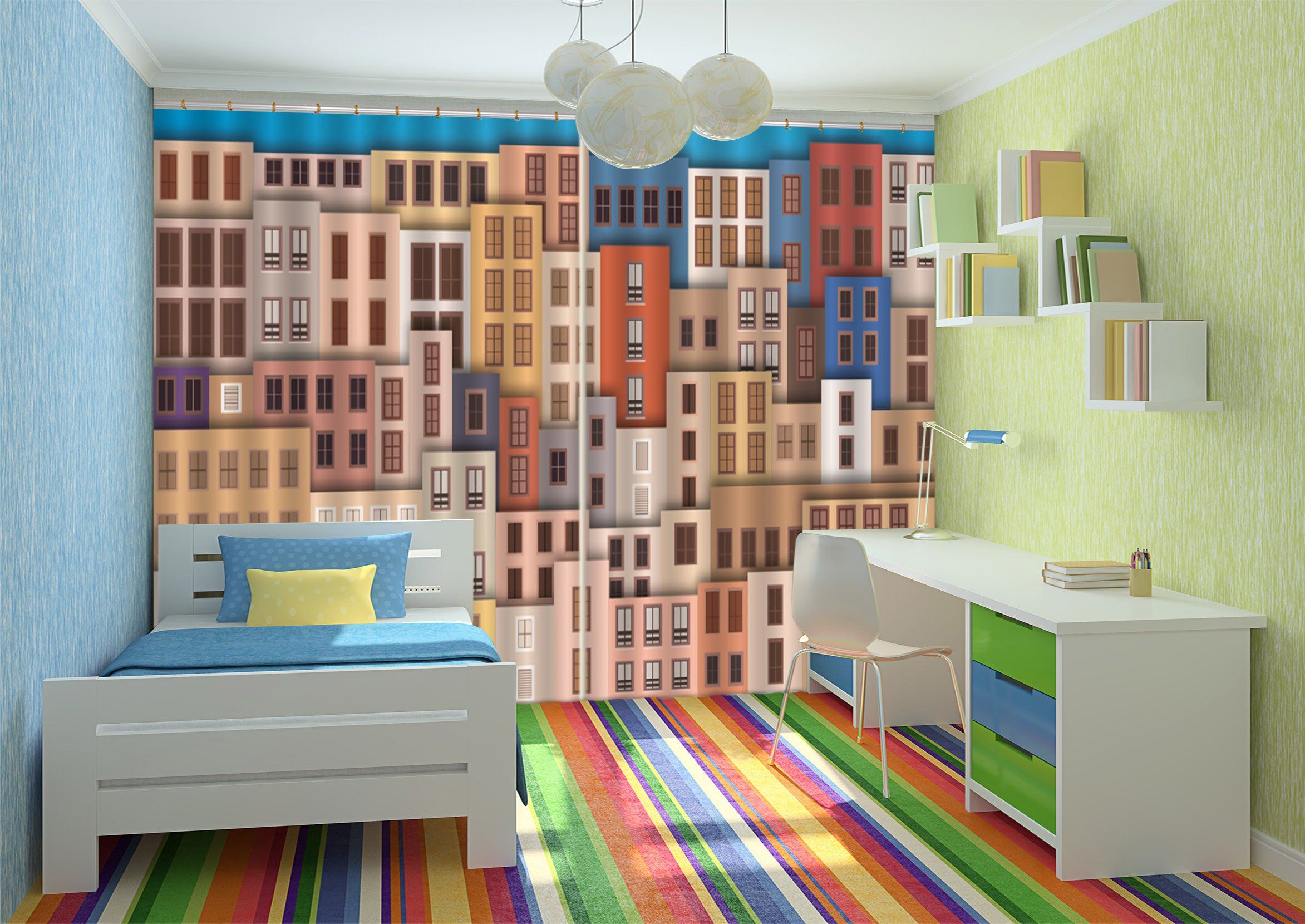 3D Buildings Pattern 670 Curtains Drapes Wallpaper AJ Wallpaper 
