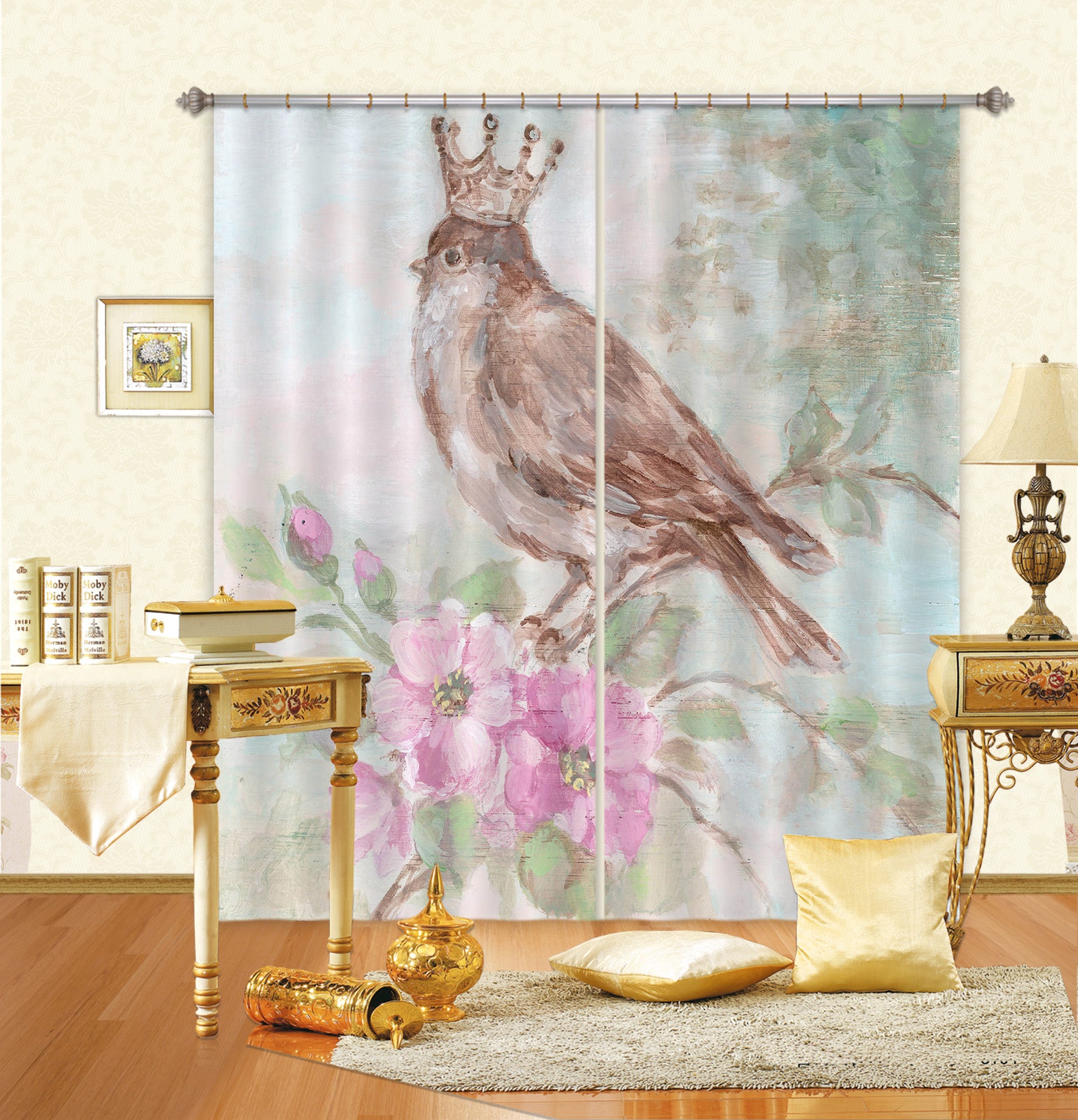 3D Flower Branch Bird Crown 3026 Debi Coules Curtain Curtains Drapes