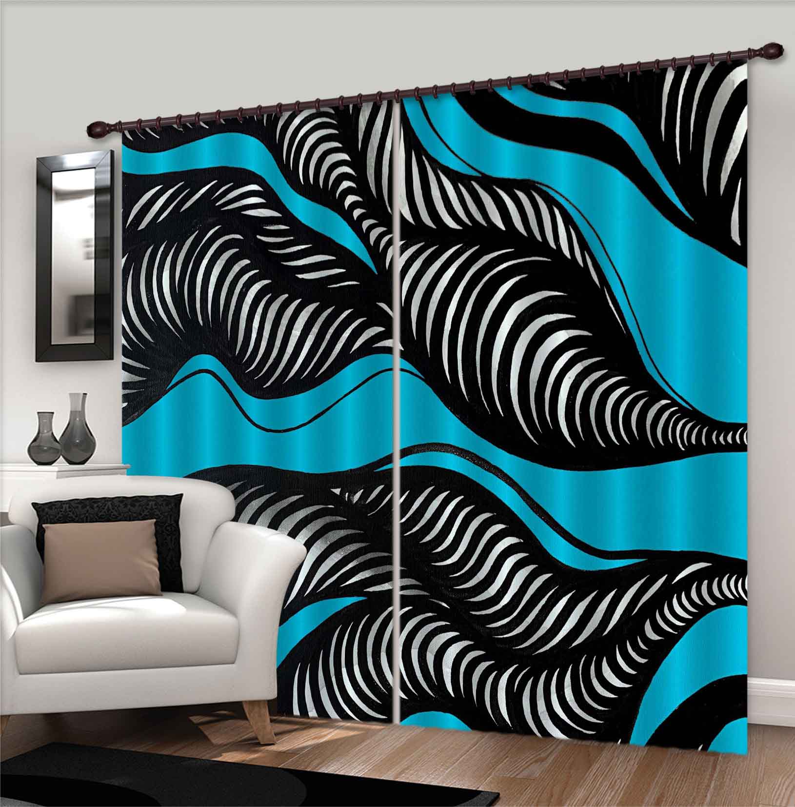 3D Black Vortex 386 Jacqueline Reynoso Curtain Curtains Drapes