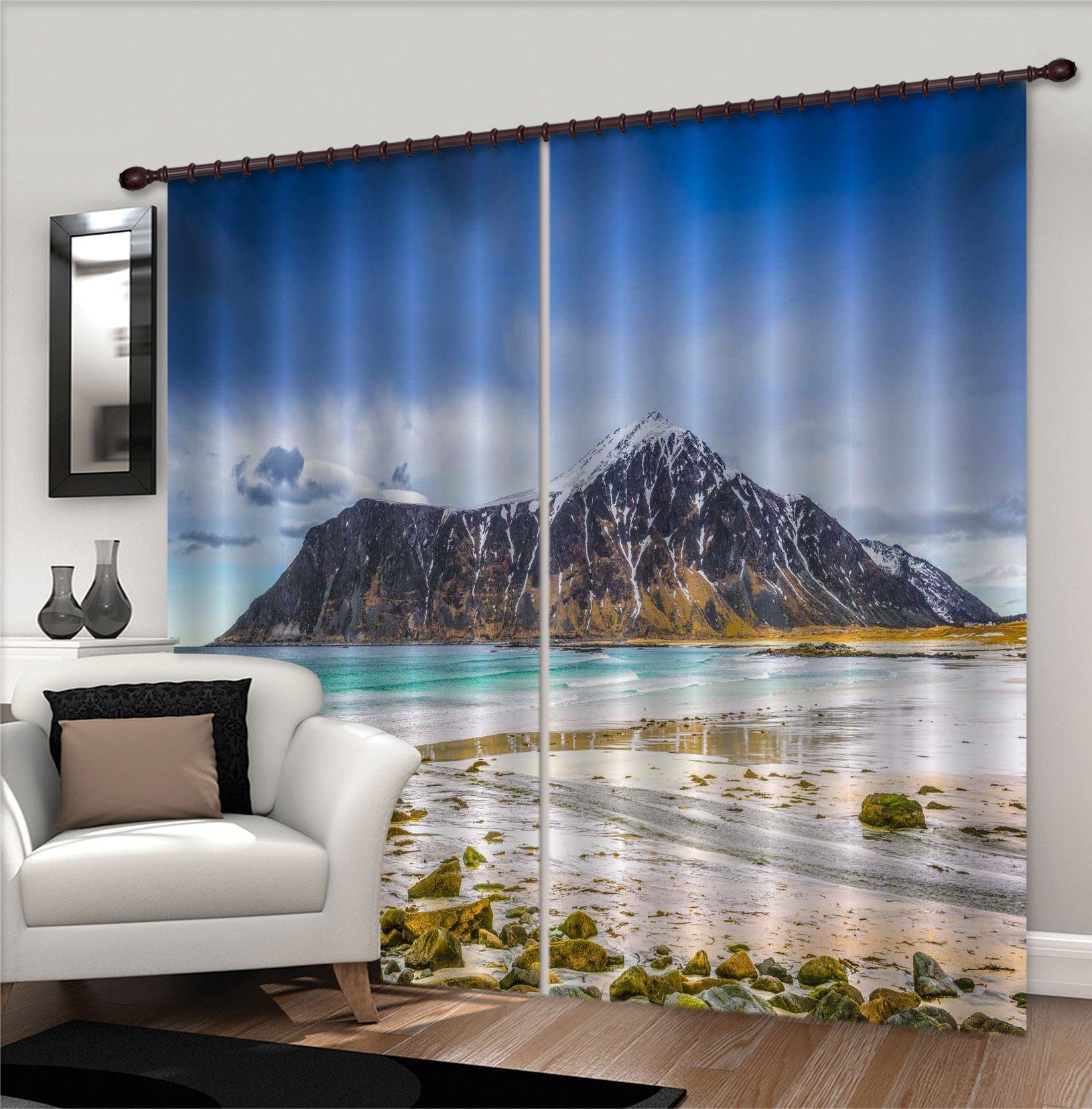 3D Beach Island 145 Marco Carmassi Curtain Curtains Drapes Curtains AJ Creativity Home 