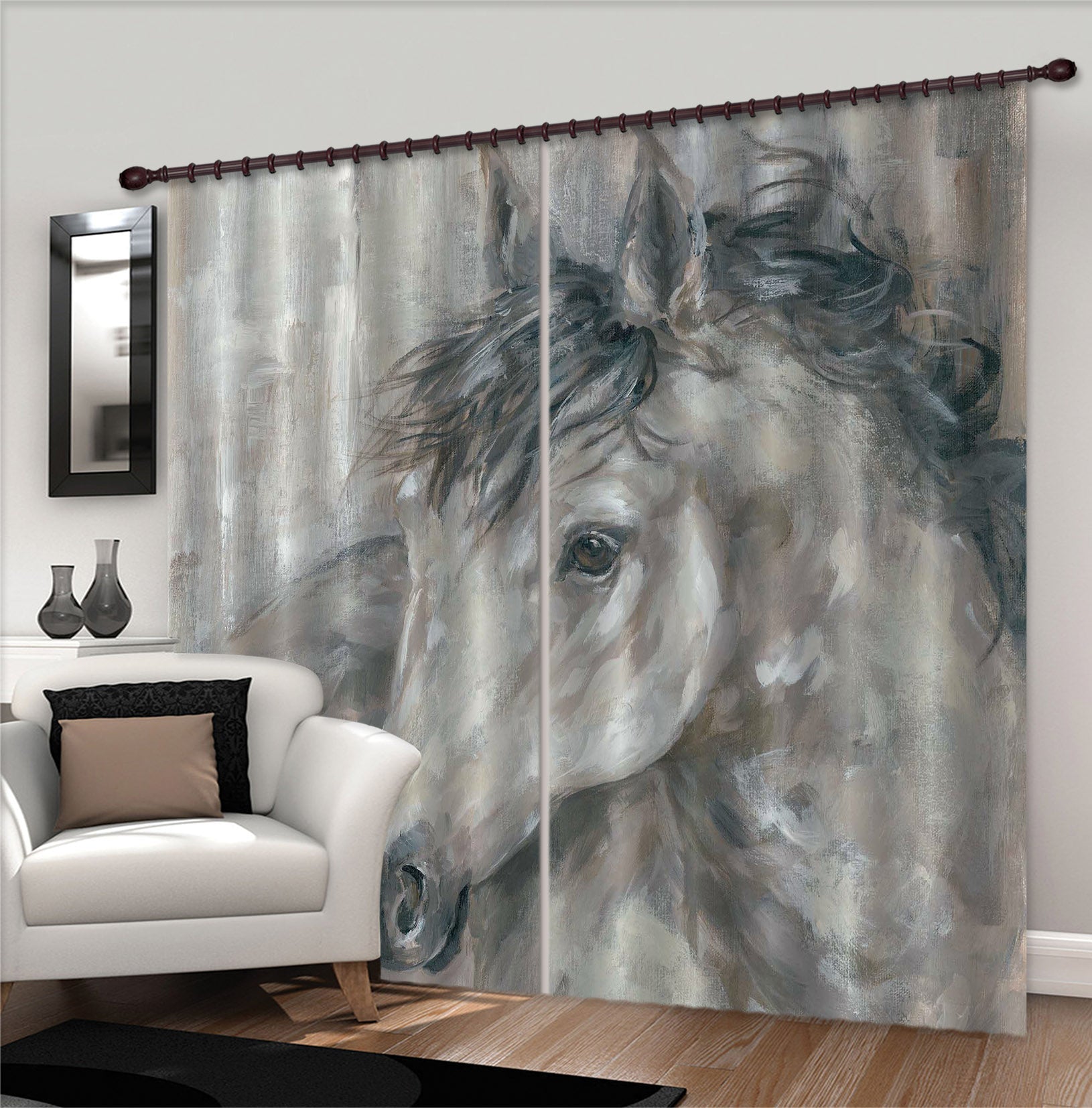 3D Horses Pattern 3086 Debi Coules Curtain Curtains Drapes