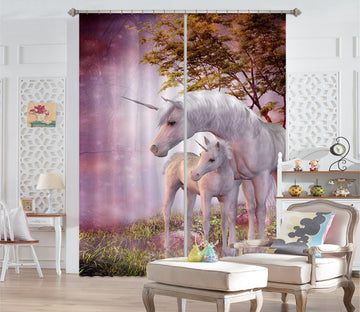 3D Mutual Dependence Unicorns 123 Curtains Drapes Curtains AJ Creativity Home 