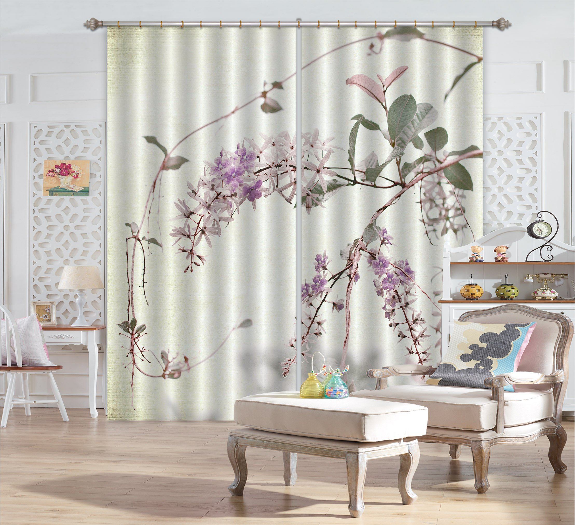 3D Flowers Branch 674 Curtains Drapes Wallpaper AJ Wallpaper 