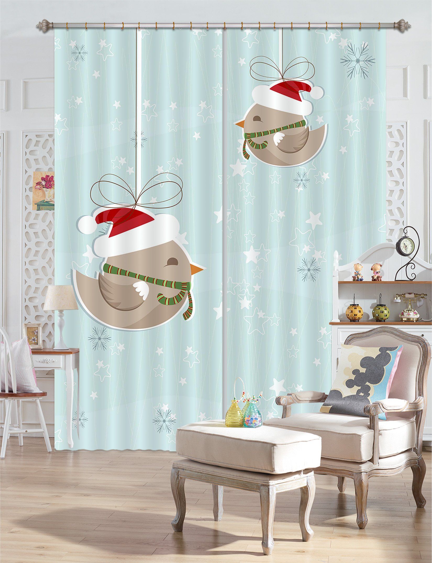 3D Fat Bird Hanging 40 Curtains Drapes Curtains AJ Creativity Home 