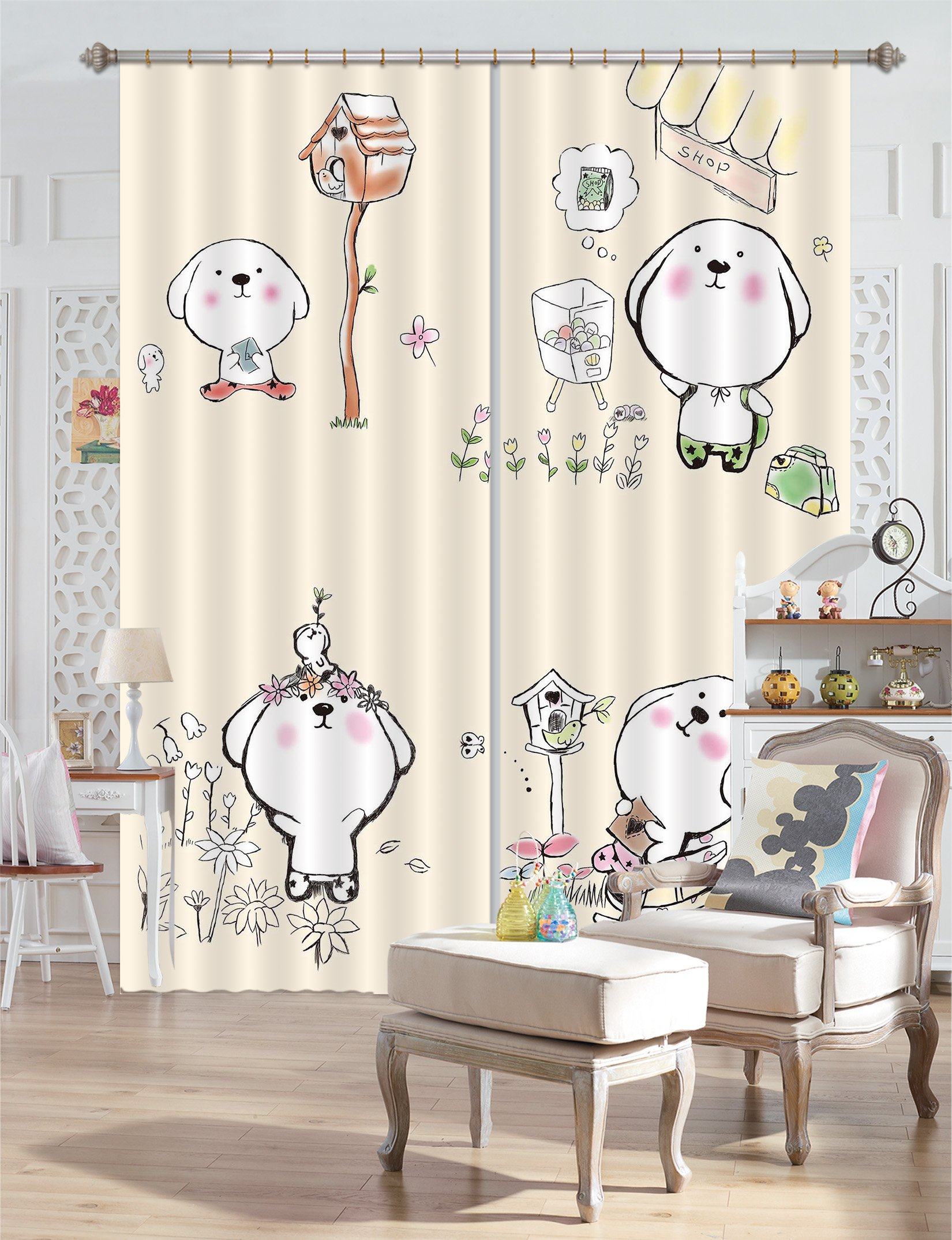 3D Cartoon Animals 2465 Curtains Drapes Wallpaper AJ Wallpaper 