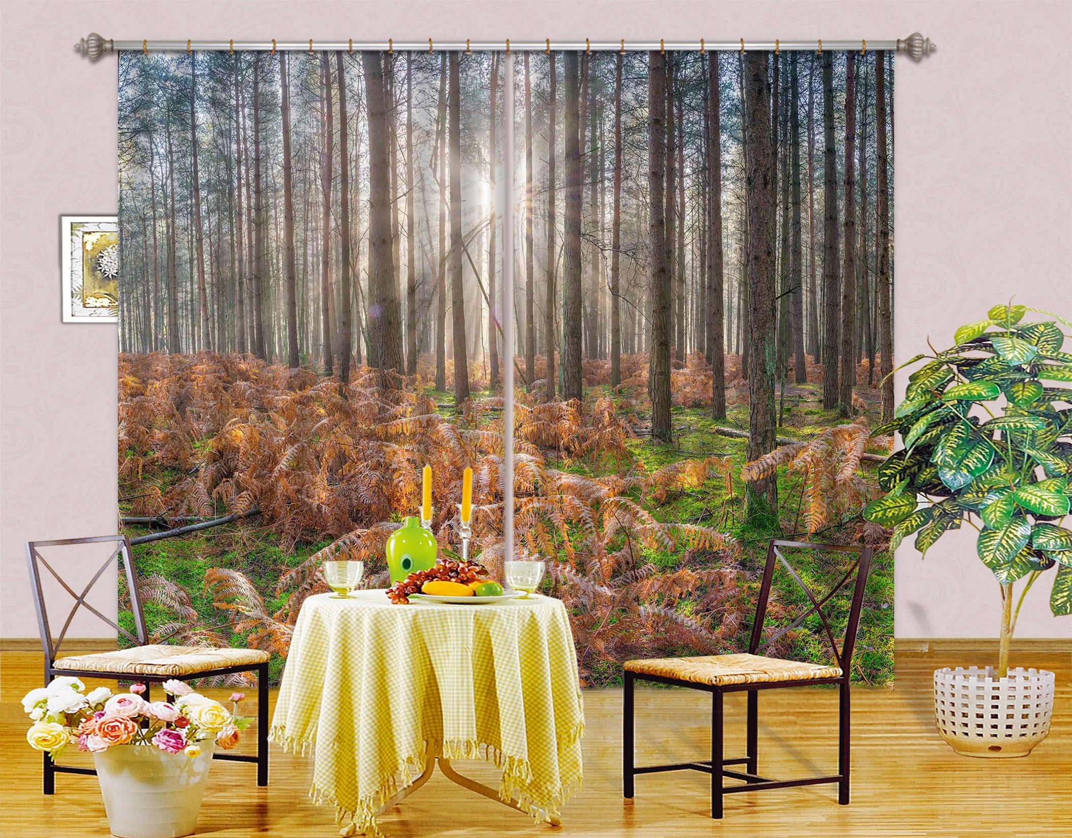 3D Sunshine Leaves 6362 Assaf Frank Curtain Curtains Drapes